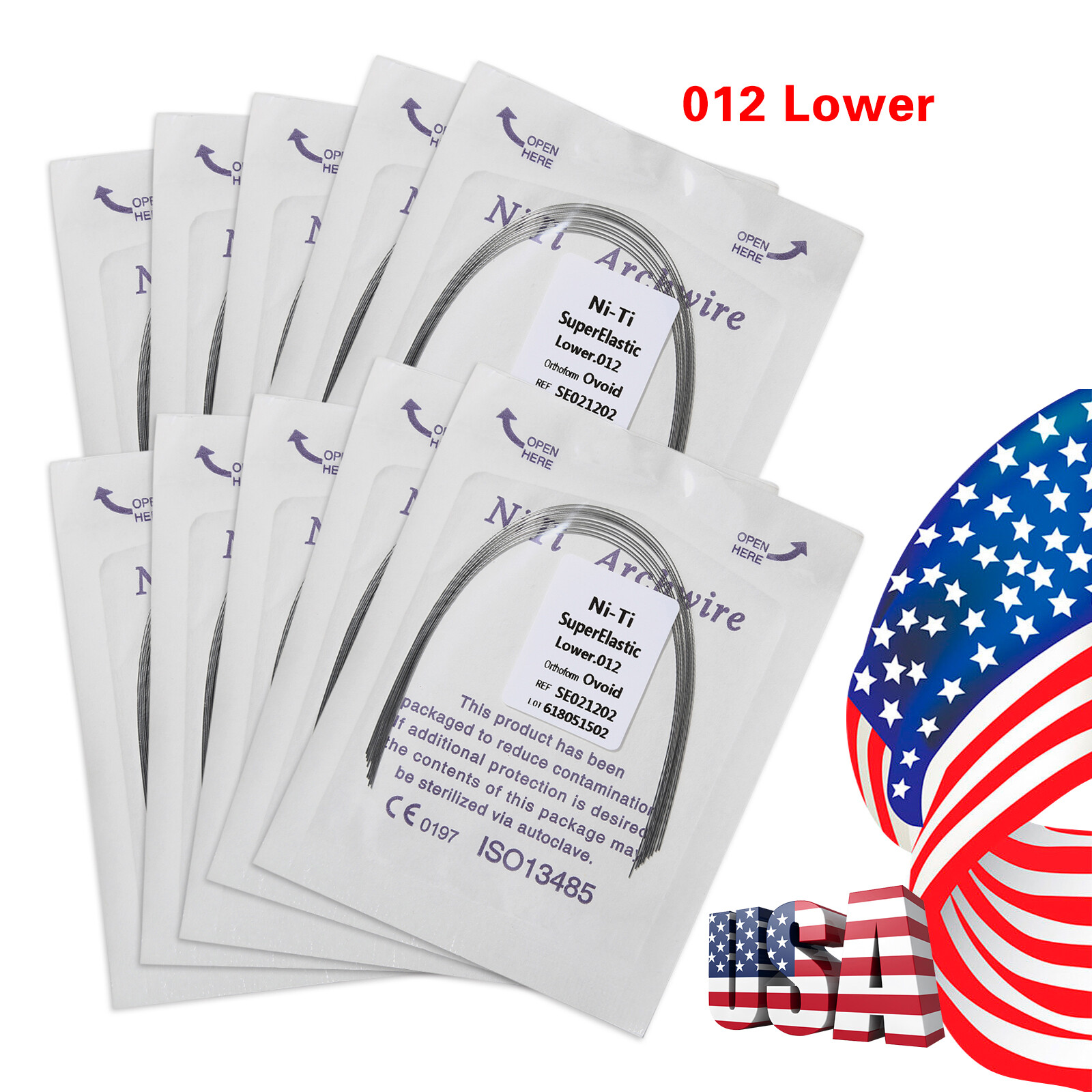 10pcs/pack Dental Orthodontic Super Elastic Niti Arch Wire Round Form tr