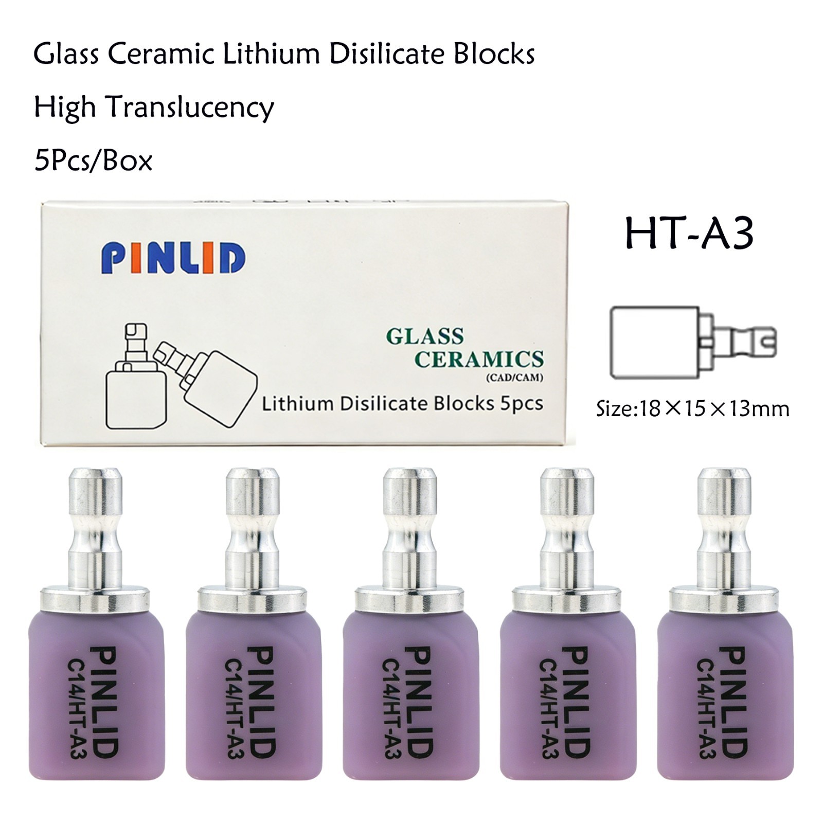 US C14 Dental Emax Glass Ceramic Block HT Lithium Disilicate CAD/CAM CEREC Block