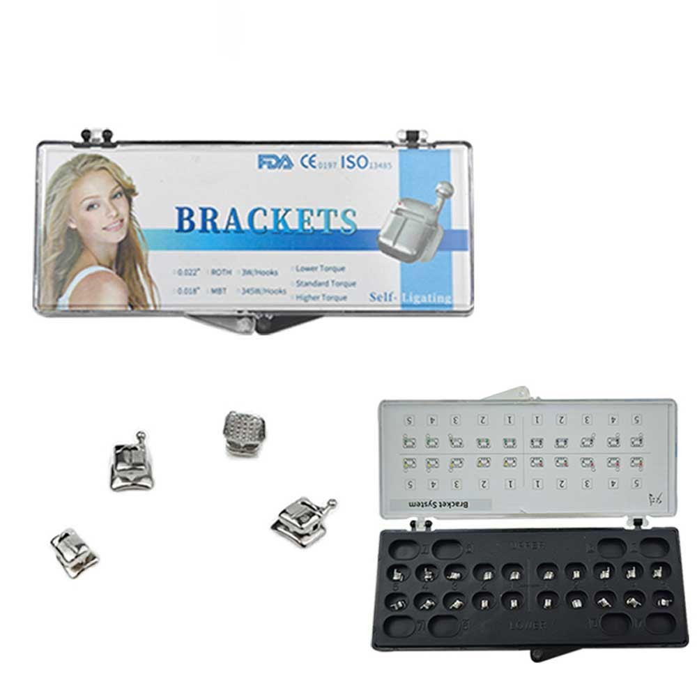 10 packs Dental Orthodontic Self Ligating Braces Bracket Mini Roth.022 Hooks 345