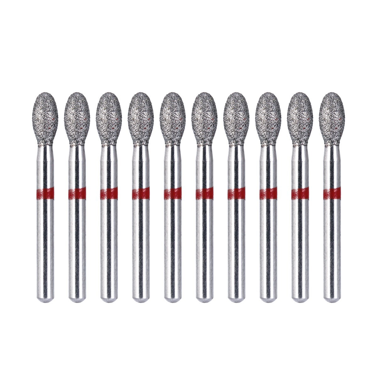 Dental Diamond Burs FOOTBALL 379-023F FINE RED DEFEND Friction Grip 10Pcs/Pack