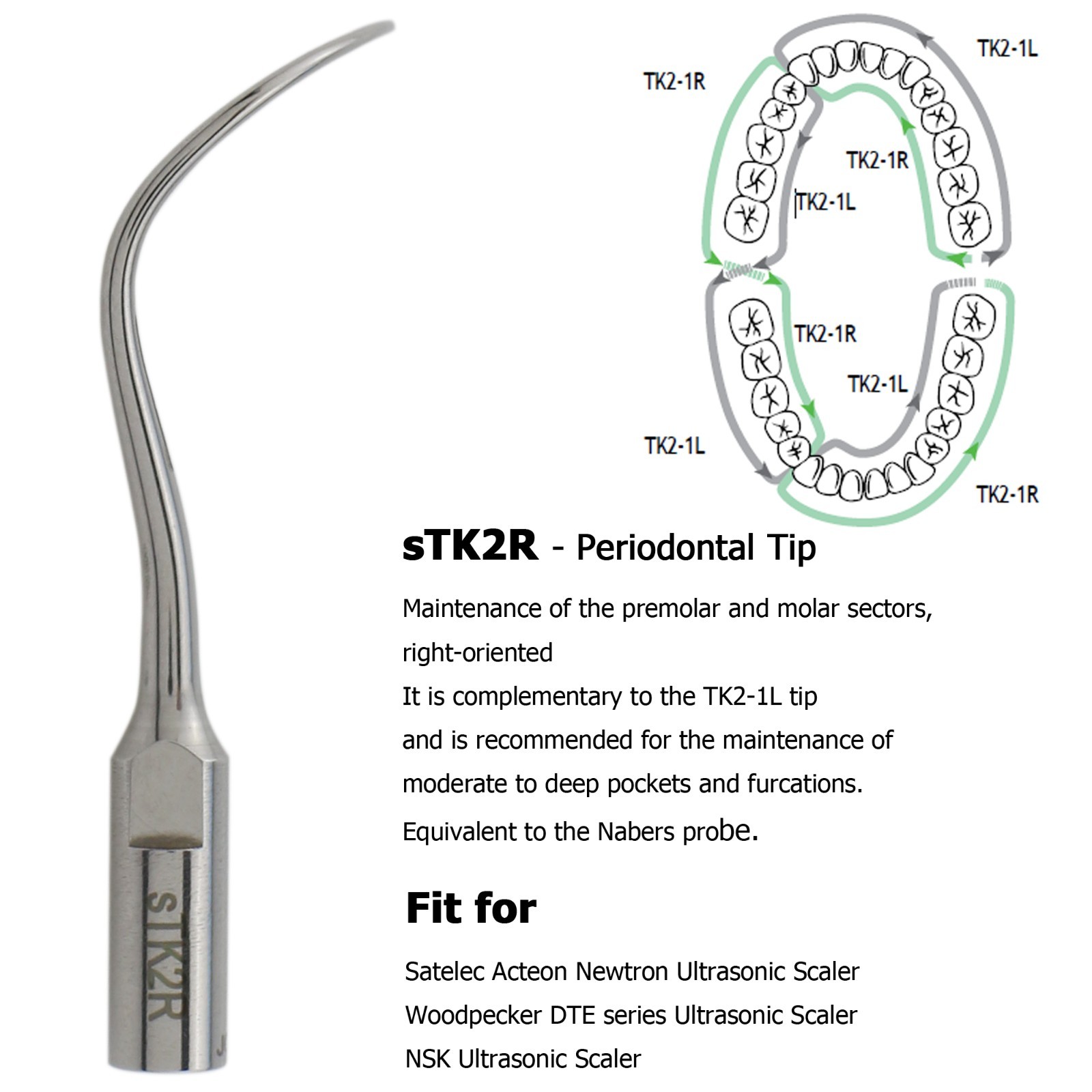 Dental Satelec Acteon Ultrasonic Piezo Scaler Tips Periodontal Tips H3 H4R H4L