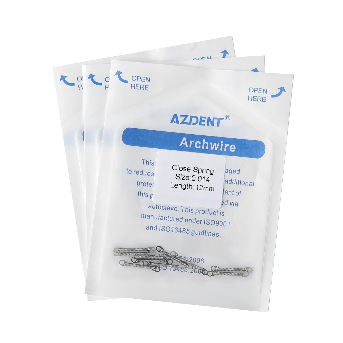 AZDENT Dental Orthodontic NITI Closed Coil Spring for Bracket Brace 10pcs/bag