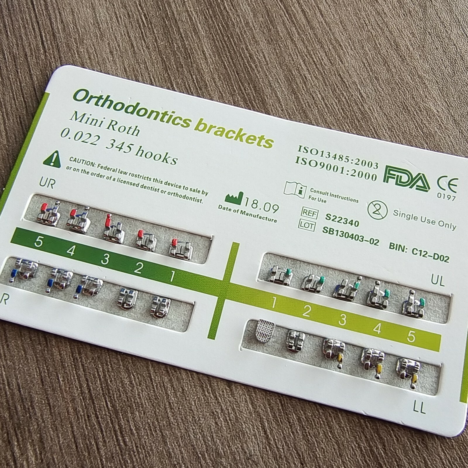 10 Packs Dental Orthodontic Metal Brackets Braces Mini Roth.022 Hooks 345 CE