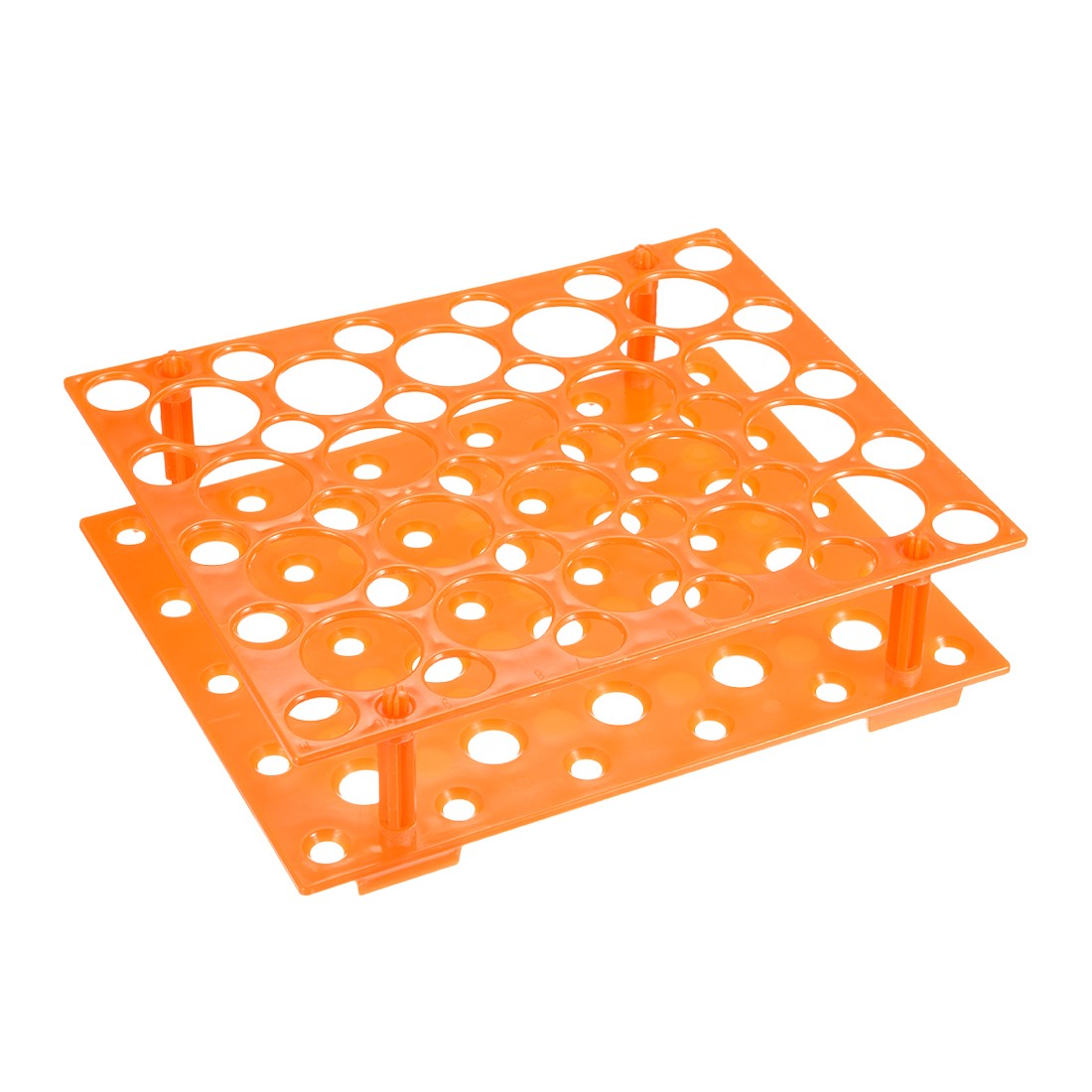 Tube Rack Polypropylene 50-Well Orange for 0.5ml, 1.5ml,10ml, 15ml, 50ml