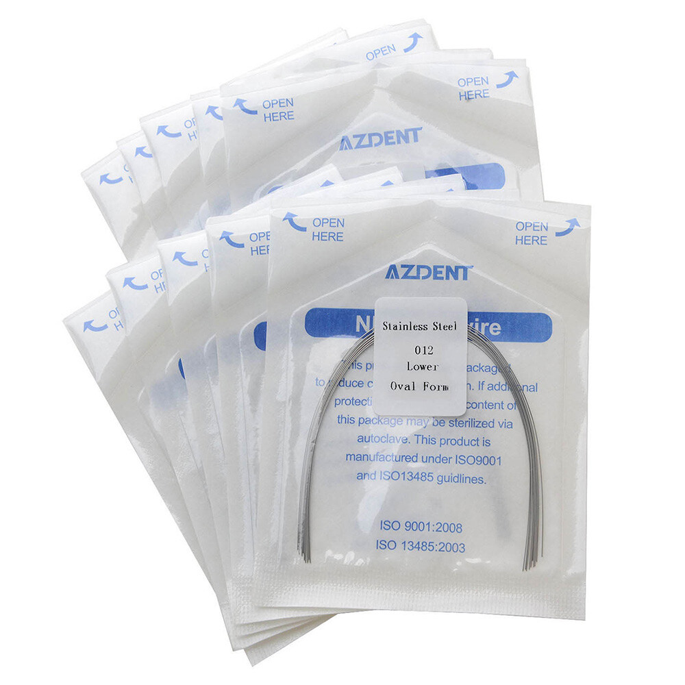 10pcs/Pack Dental Orthodontic Stainless Steel Oval Form Round Arch Wires AZDENT