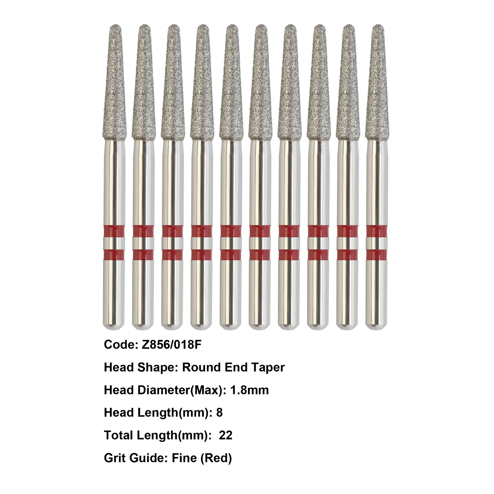 Dental Diamond Bur Zirconia Cutting Bur Round Football FG Fine Medium Grit Z856