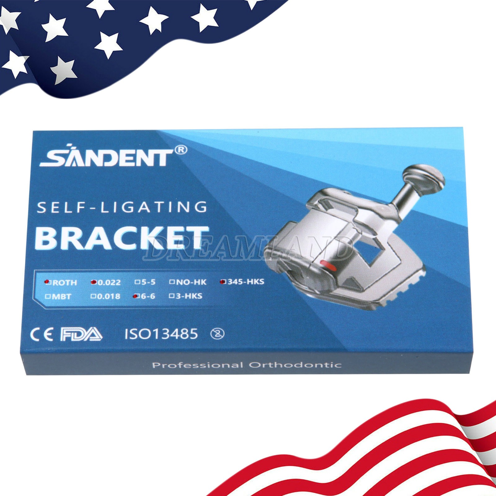 10 Packs Dental Orthodontic Bracket Braces Ceramic MBT 022 with 3-4-5 Hooks