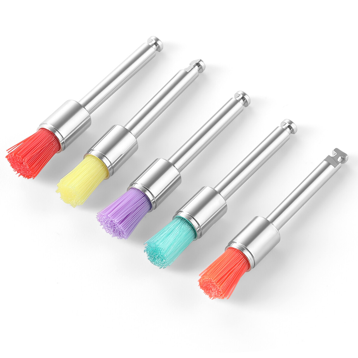 100Pc/P Mixed Color Nylon Latch Flat Polishing Polisher Prophy Bowl Dental Brush
