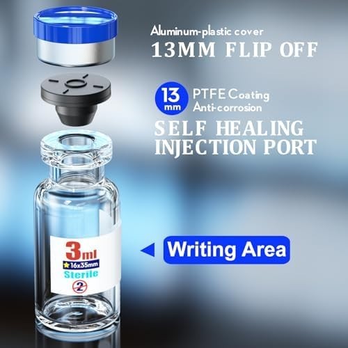 Sterile Glass Vials 3ml with Injection Port Flip Cap 10pcs Medical Vial