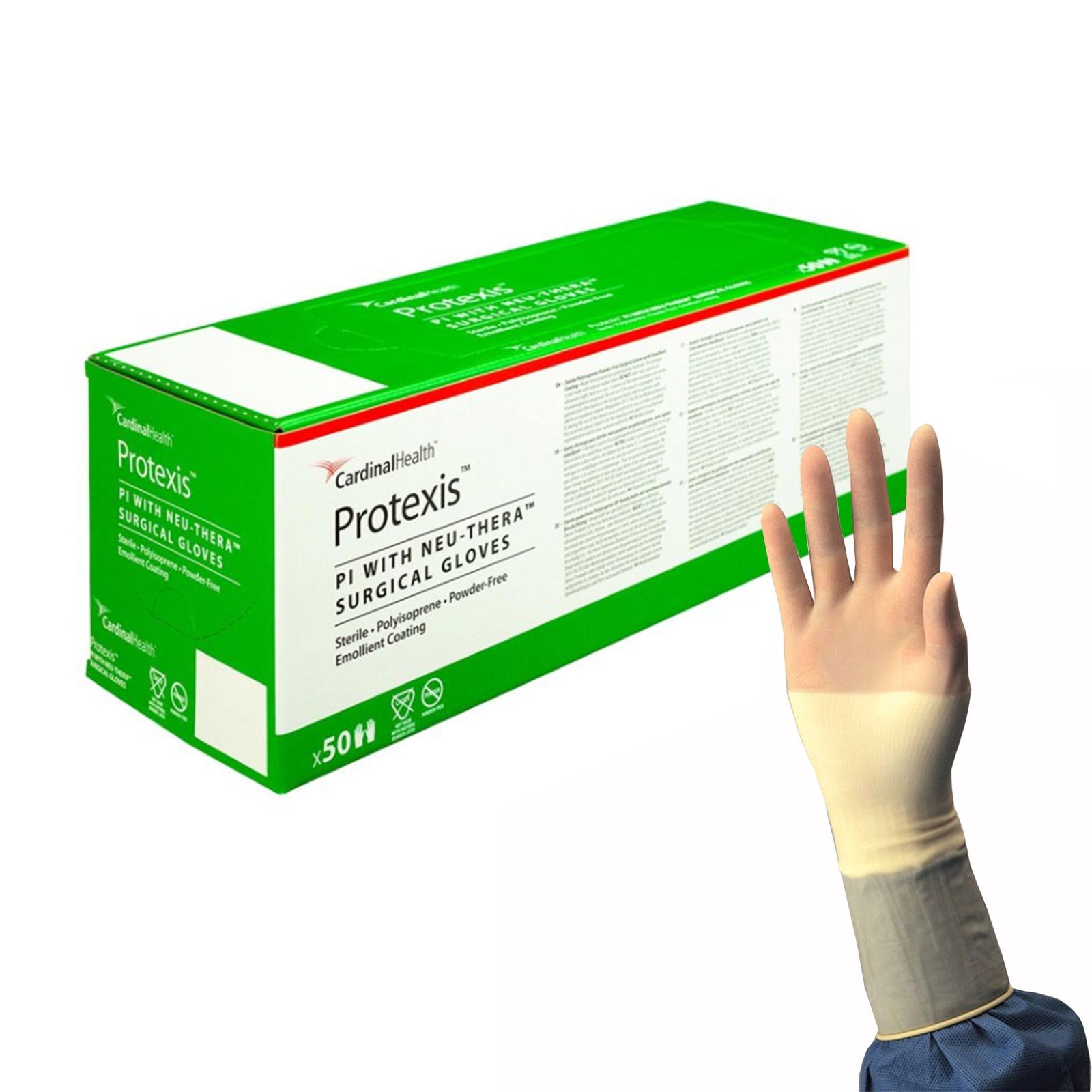 Cardinal Health Protexis PI w/Neu-Thera Powder-Free Sterile Surgical Gloves 7.5