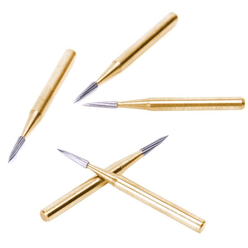10pc FG7901 Dental Tungsten Carbide Gold Burs Polishing For High Speed Handpiece