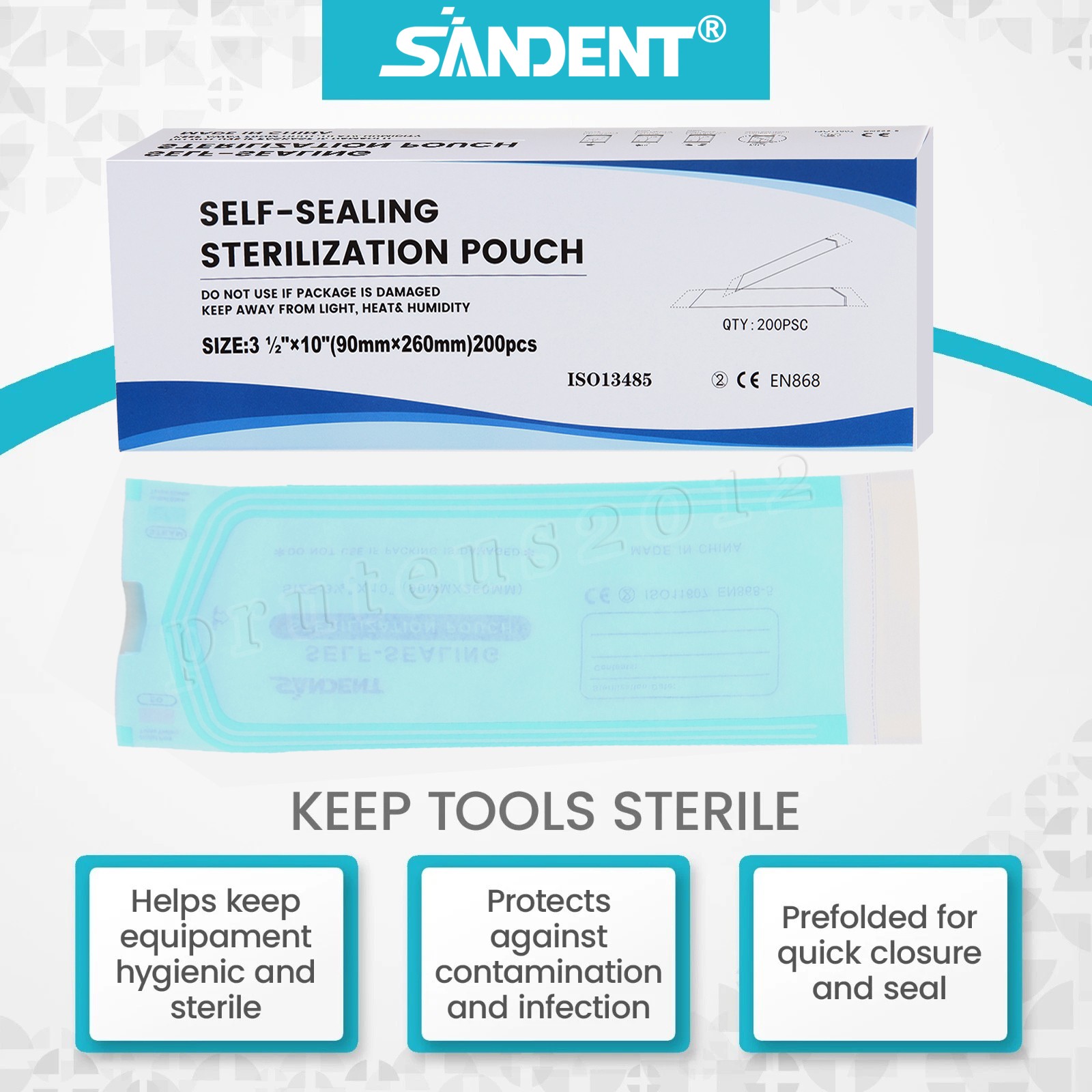 400 3.5″ x 10″ Self-Sealing Sterilization Pouch Tattoo Dental Pouches