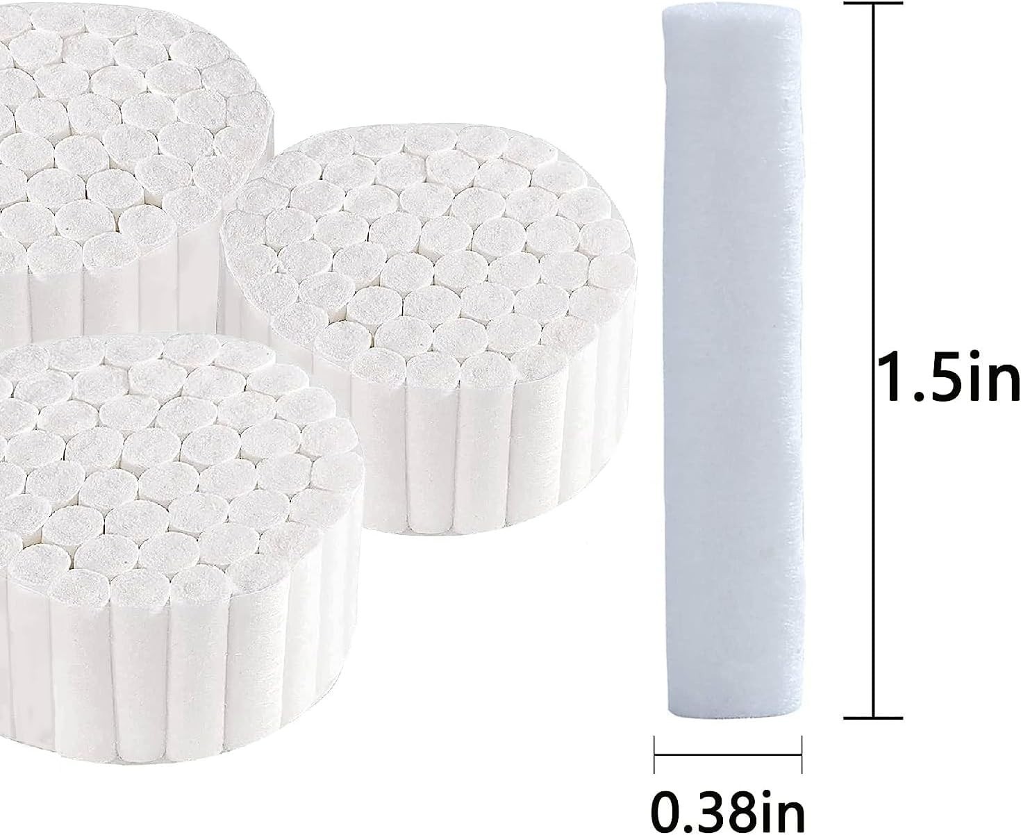 Dental Cotton Rolls for Nose Plugs, Mouth Care 1.5″