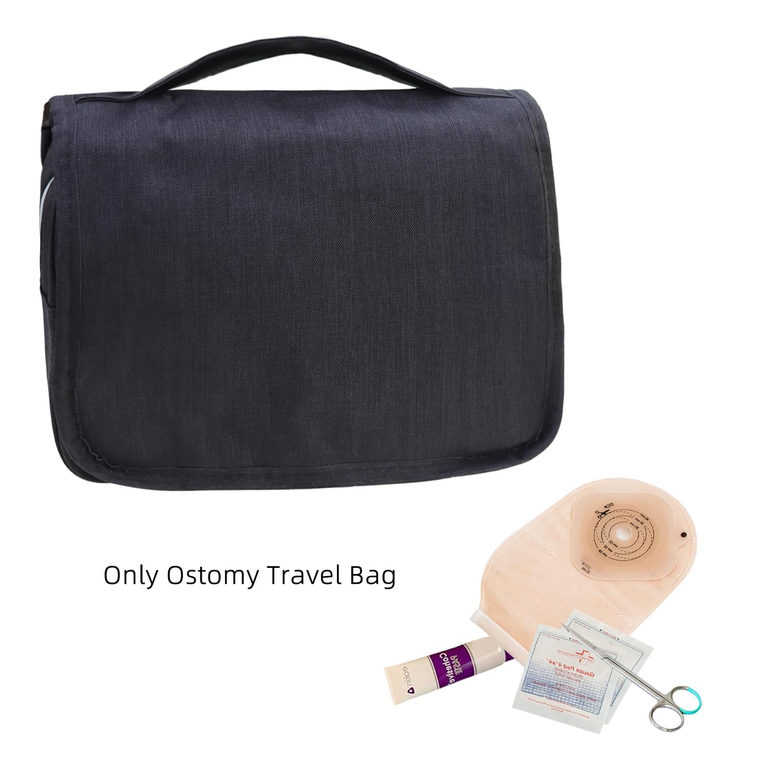 Welsoon Ostomy Travel Bag – Hanging Supplies for Small, Black