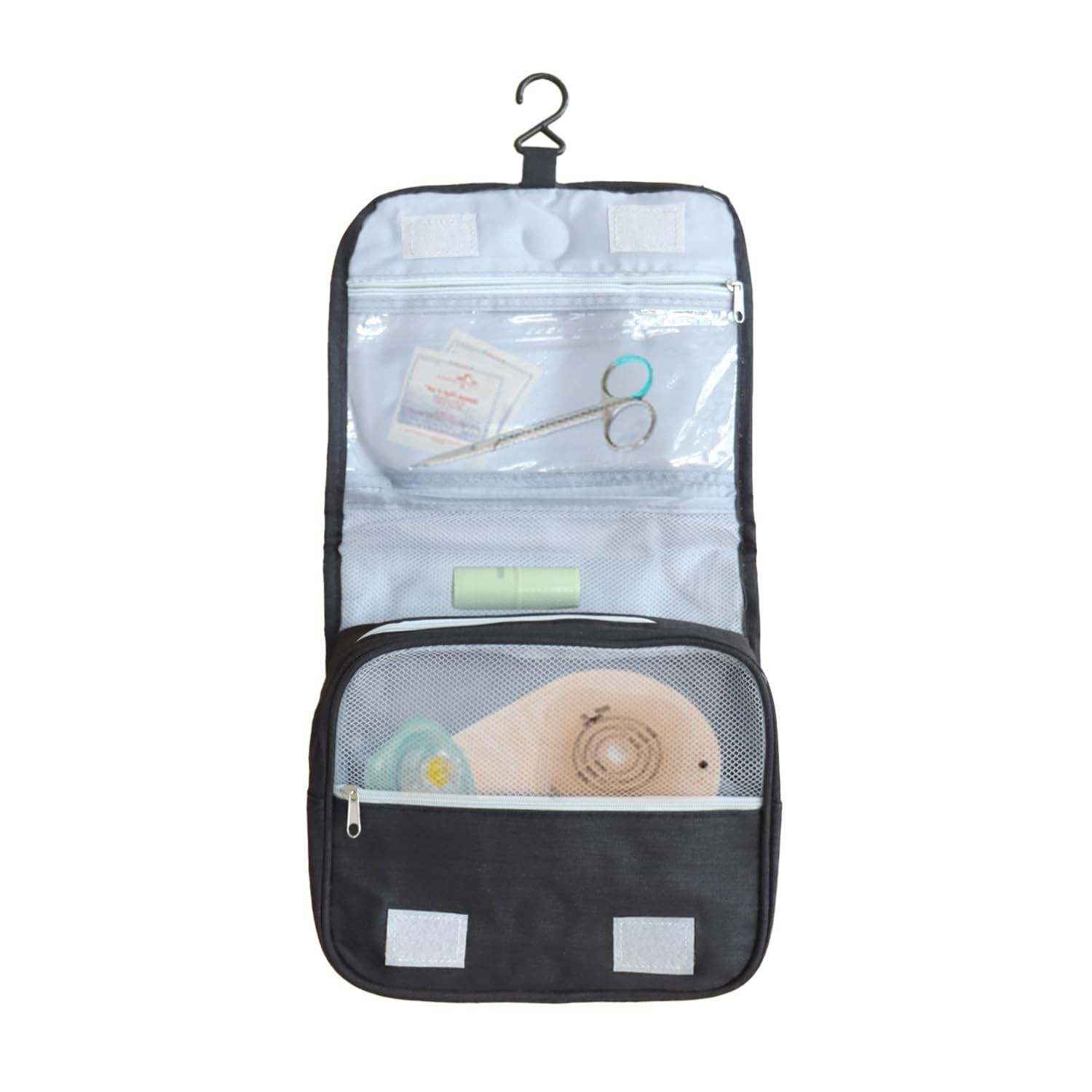 Welsoon Ostomy Travel Bag – Hanging Supplies for Small, Black