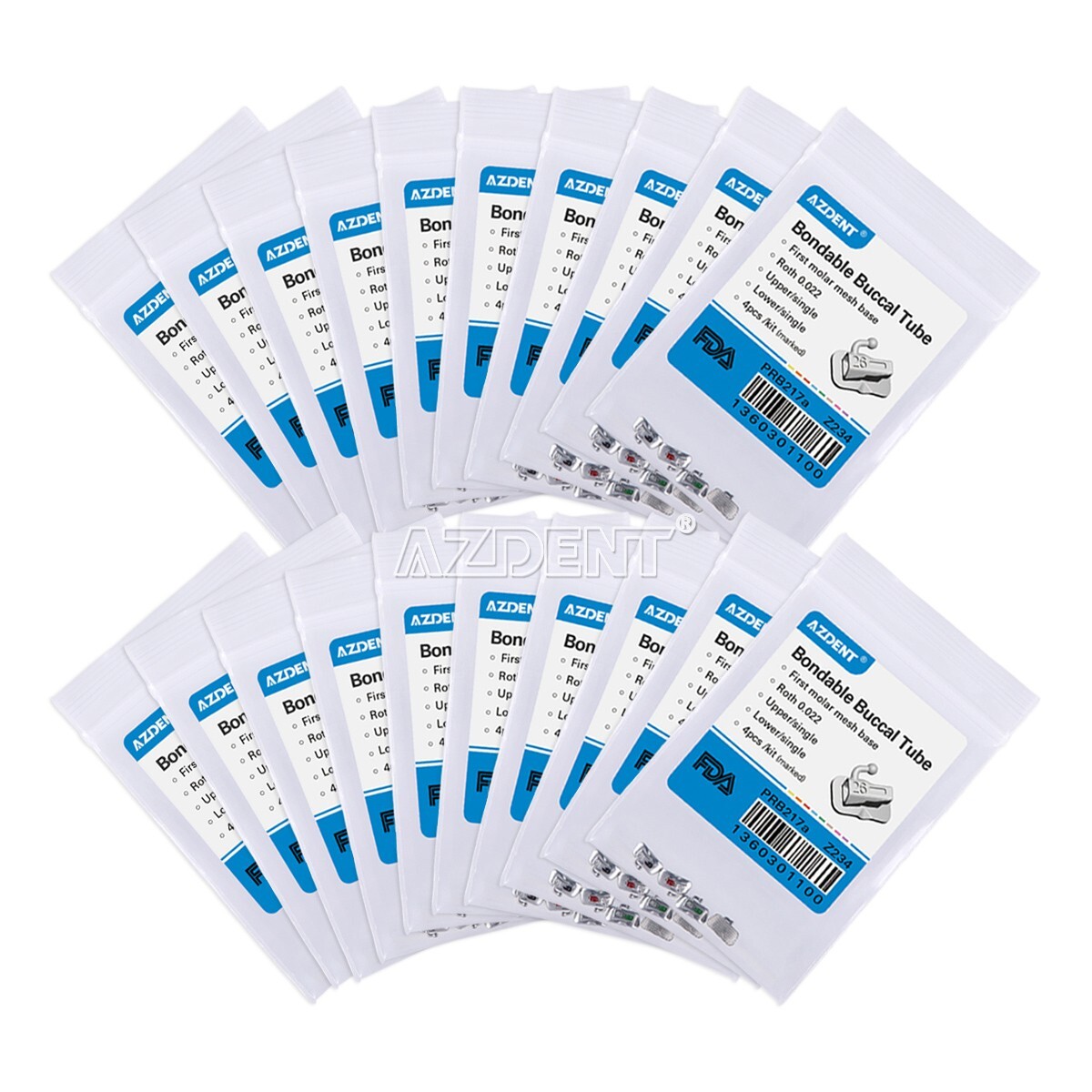 20Pack Dental Orthodontic Buccal Tube 1st Molar Roth 0.22 Bondable Non-conv
