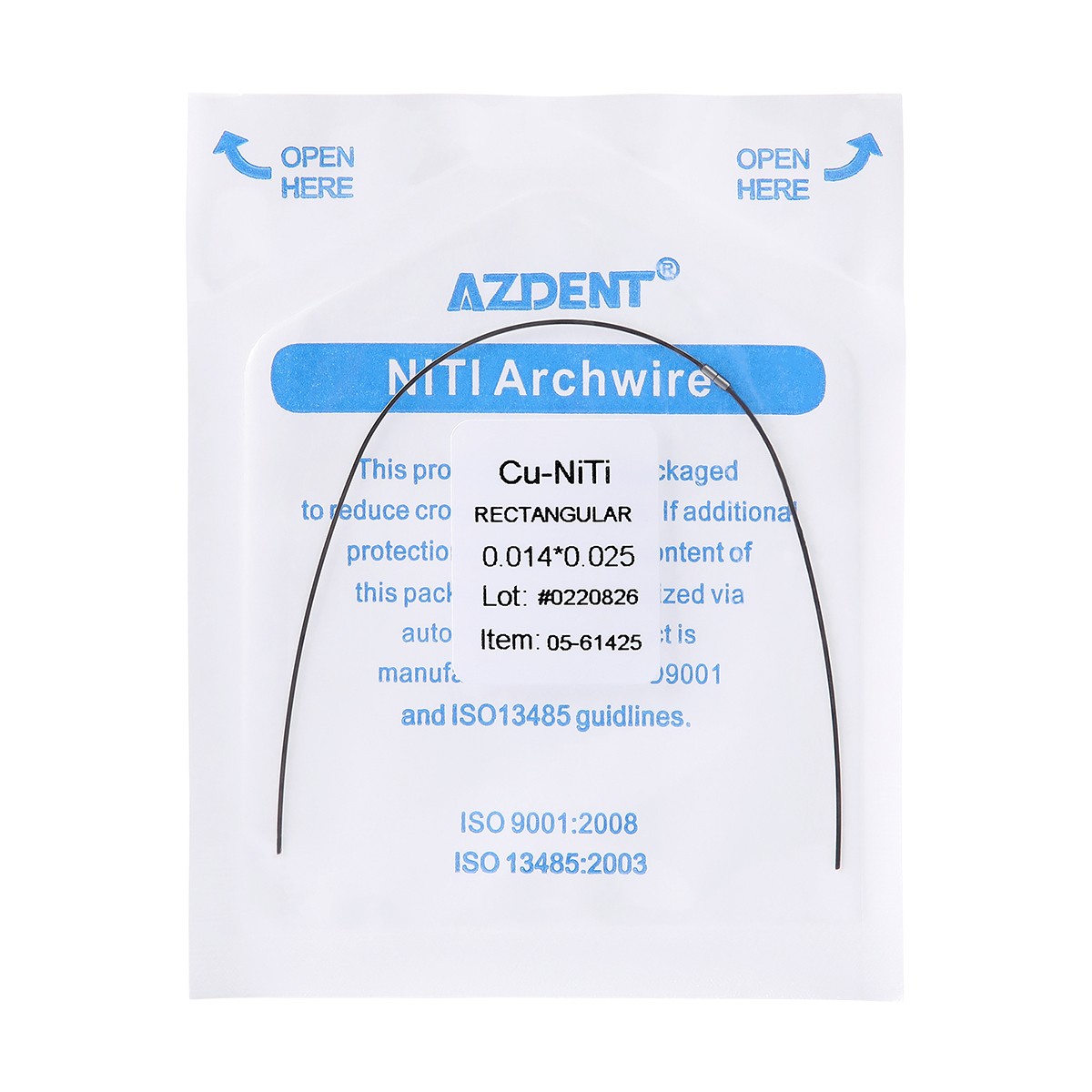AZDENT Dental Super Elastic Copper Cu-NiTi Rectangular Arch Wire Stops Preformed