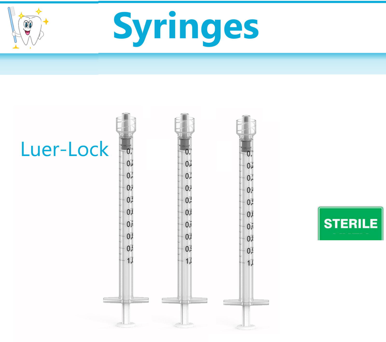 1ml / 1cc Syringe (No Needle) Luer-Lock Syringes or Luer Slip Syringe 1cc/ml