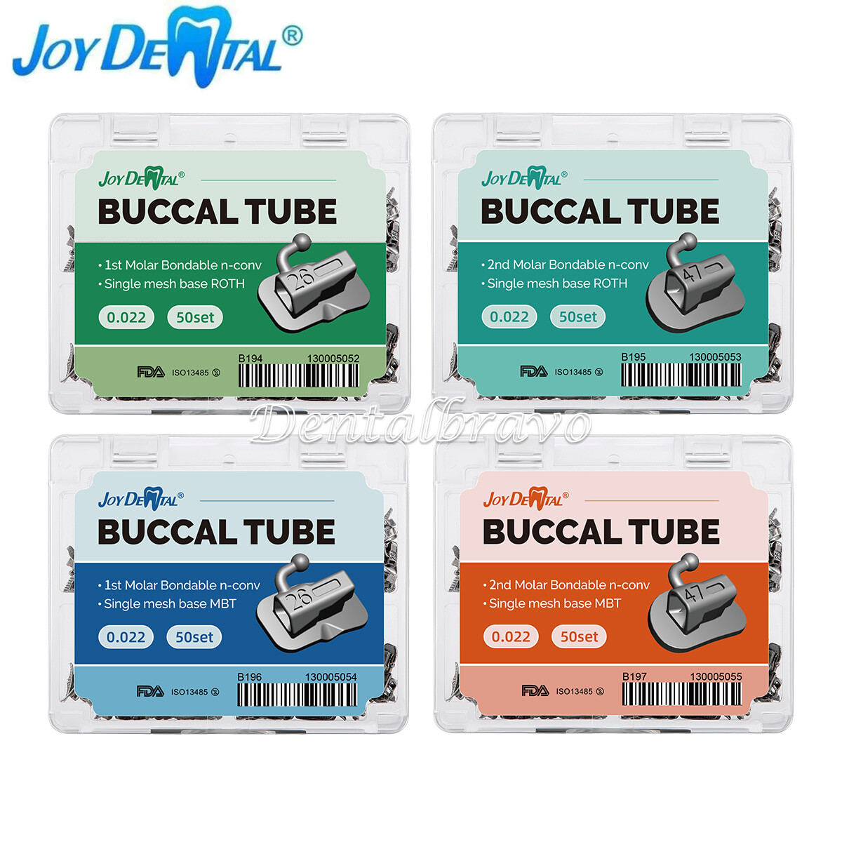 50Sets Dental Ortho Buccal Tubes 1st Molar Roth/MBT 018/022 Bondable Non-Conv