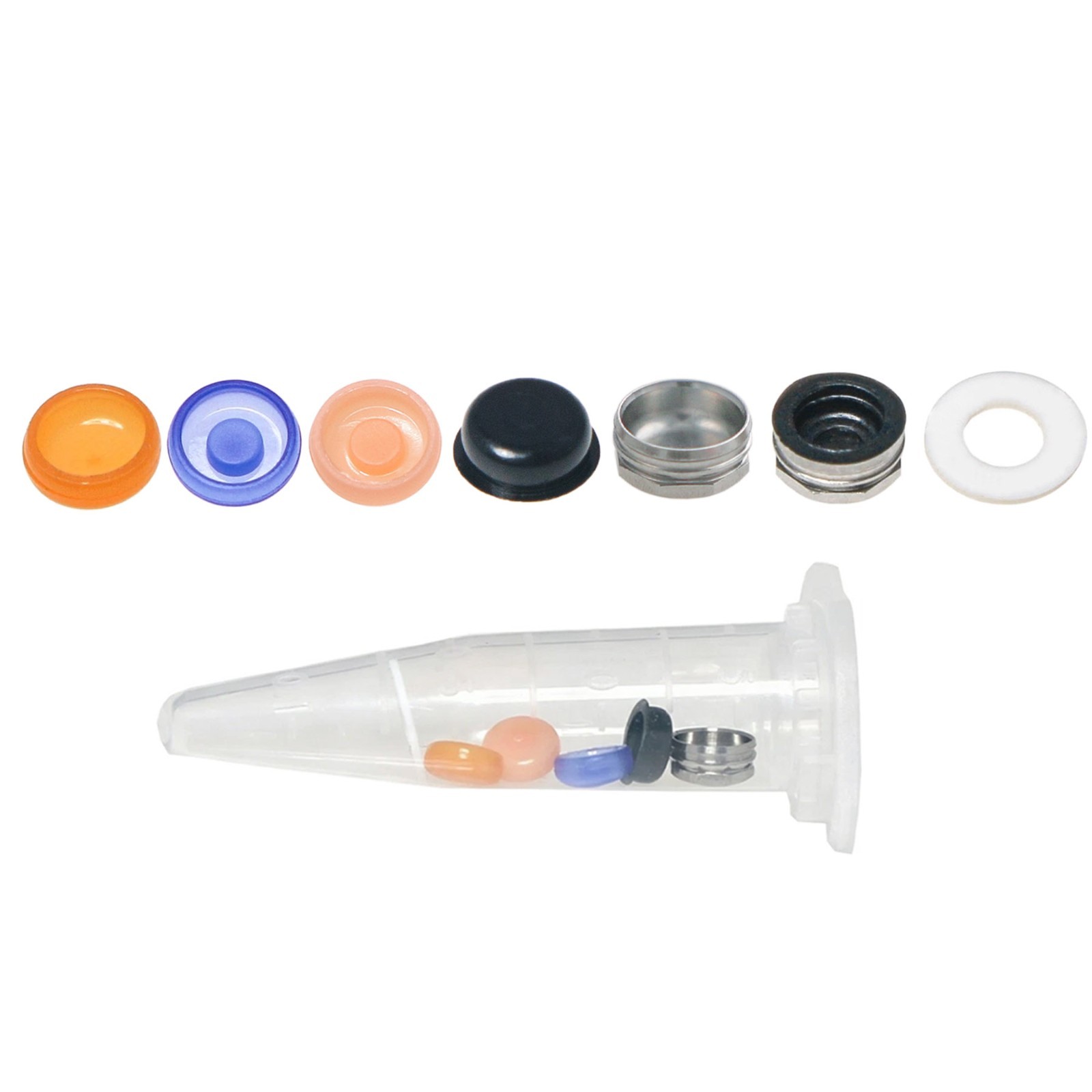 US Color Coded Retention Cap Inserts 0.8/1.2/2.4lbs for Locator Overdenture 4Pcs