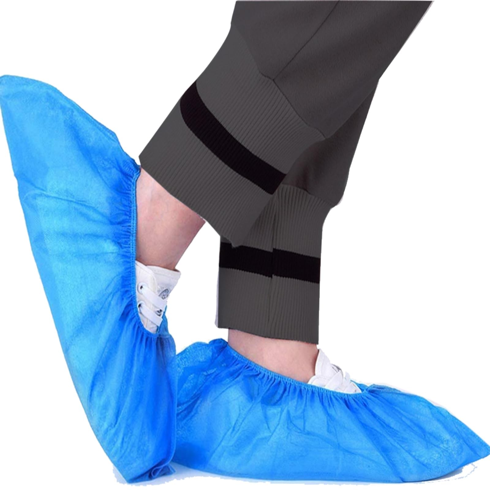 Disposable Shoe Covers 100PCS 400g Non-Slip Durable Indoor Boot Blue 100pcs