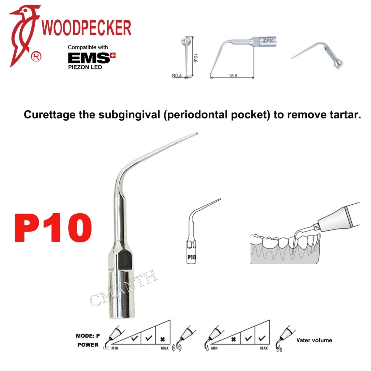Woodpecker Dental Ultrasonic Scaler Tips P1-P33 Period Tips Fit EMS Scaler