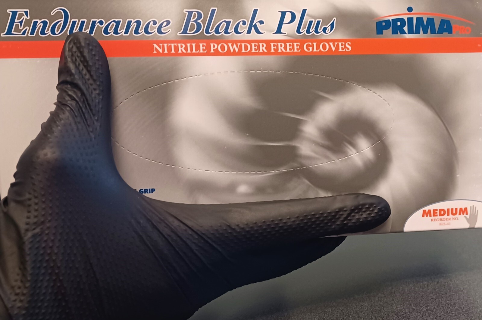 Nitrile Gloves 8 Mil Diamond Texture Black Endurance Plus Case of 1,000 PCS