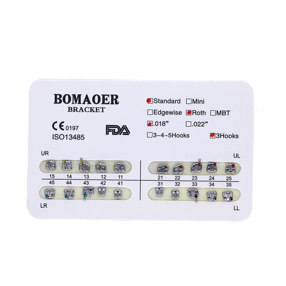 8 Sizes Dental Orthodontic Mental Bracket Brace work with arch wire 20pcs/pack