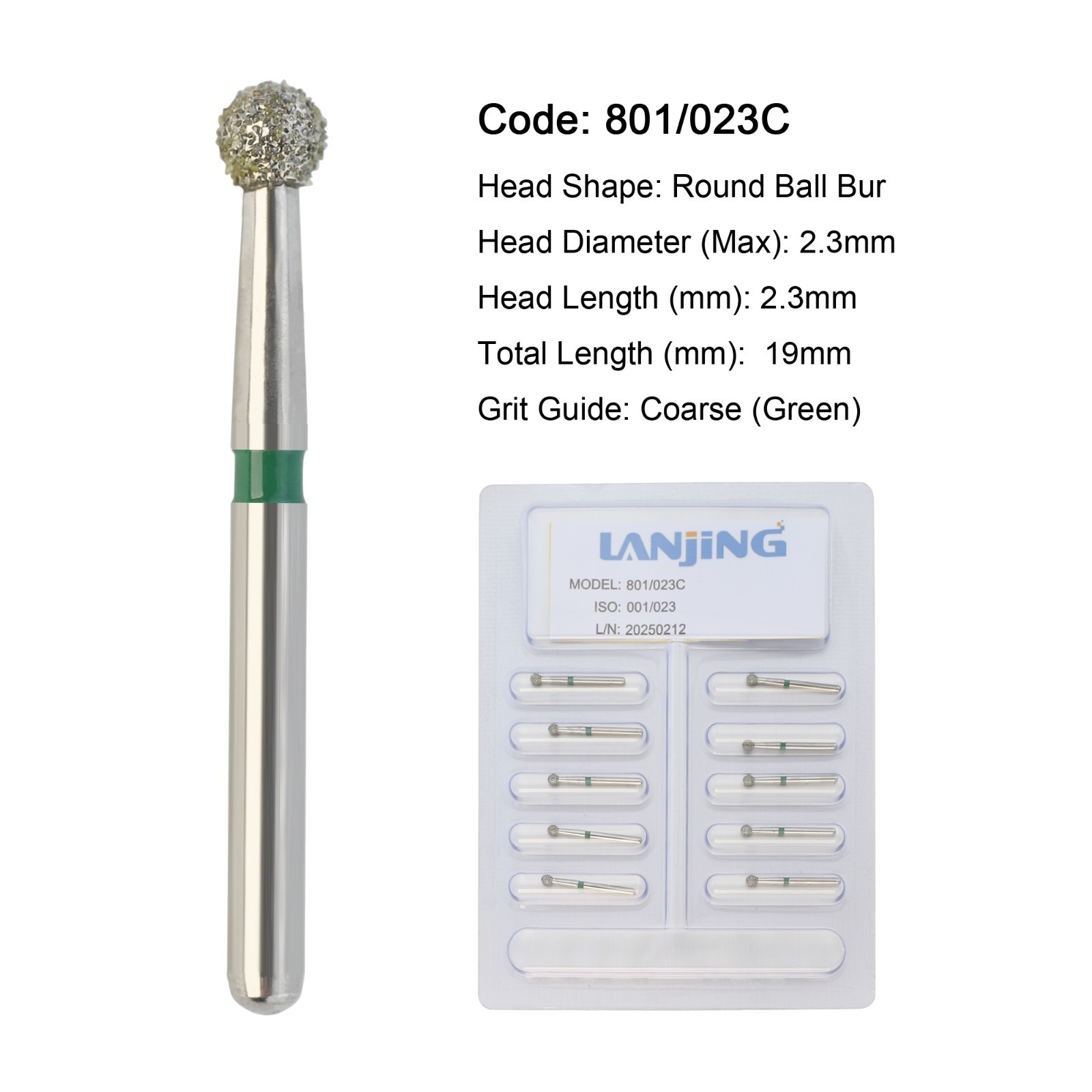 Dental Diamond Burs FG Surgical Long Round Taper High Speed Bur 850 856 Pear 330
