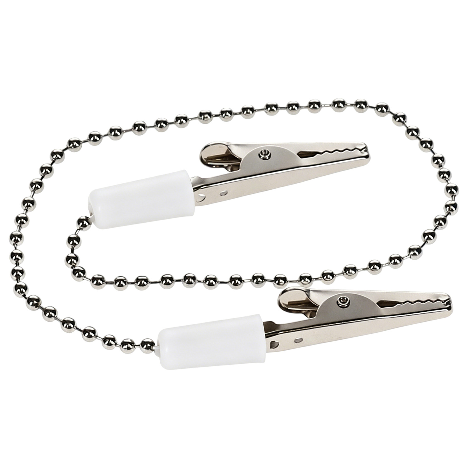 1-100 Dental Bib Holder Clip Metal Chain Black Flexible Crocodile Clip 40cm