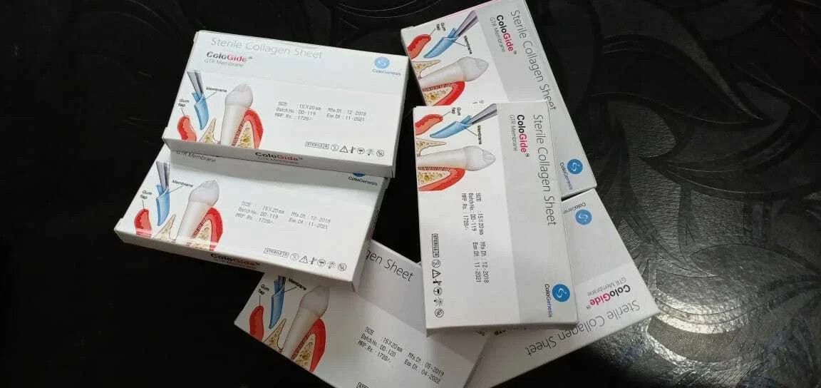 5 Pack of New Colo Gide Sterile Collagen Sheet GTR Membrane 10 x 15mm Fast Ship