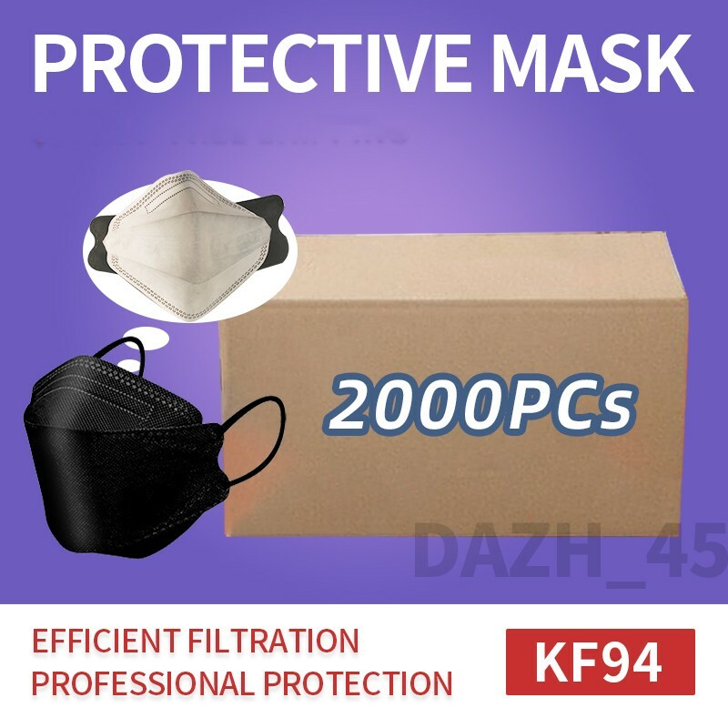 [2000 PCs] Black KF94 Disposable Face Mask 4 Layer Wholesale or Bulk buy Order