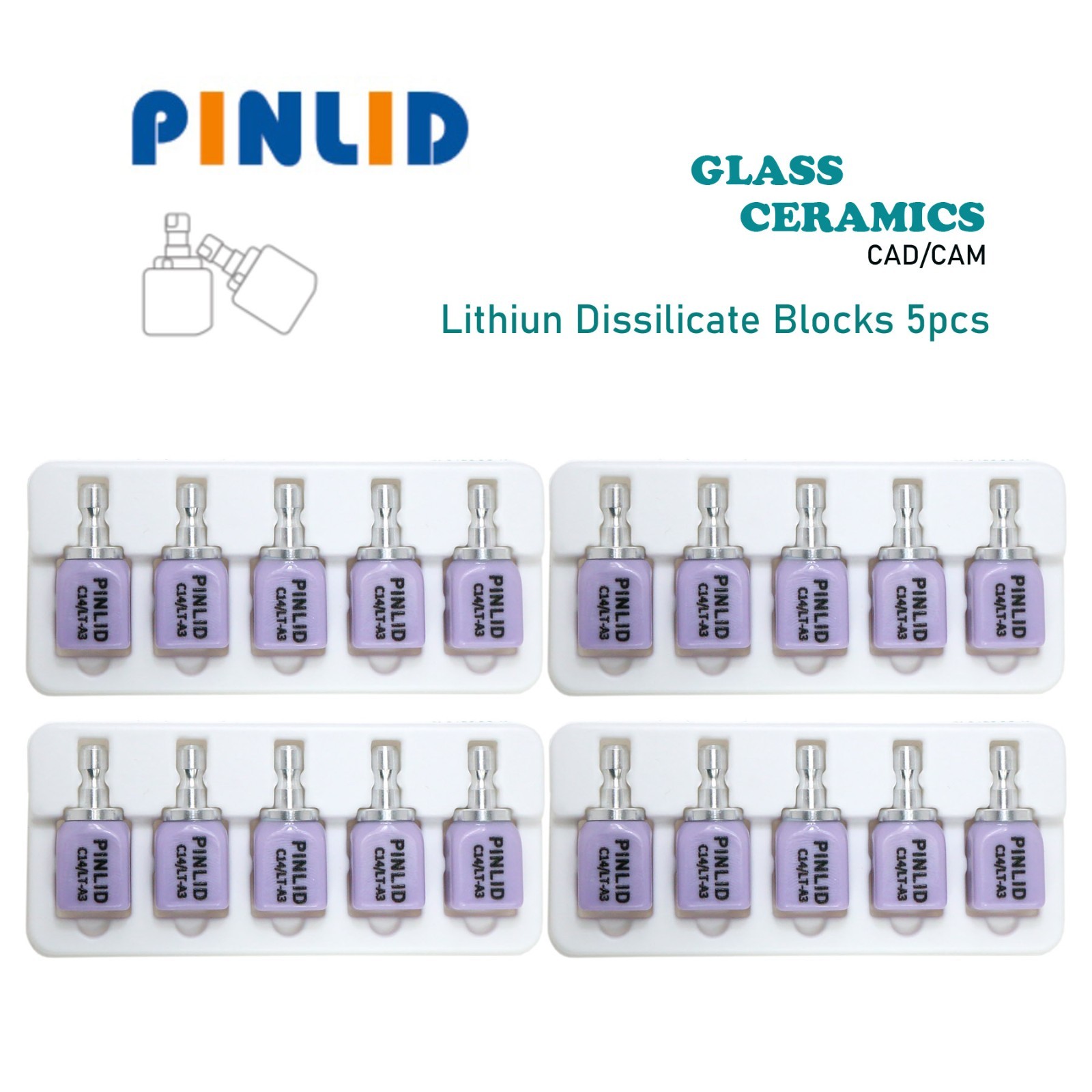 US LT C14 Medium A3 Low Transparency Ceramic Block CEREC CAD/CAM 1/2/5/10/20Box