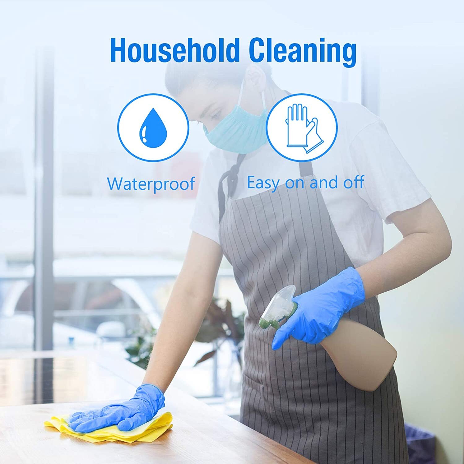 3000pcs Nitrile Exam Gloves Durable Thicken 4mil Non-Latex Powder Free S/M/L/XL