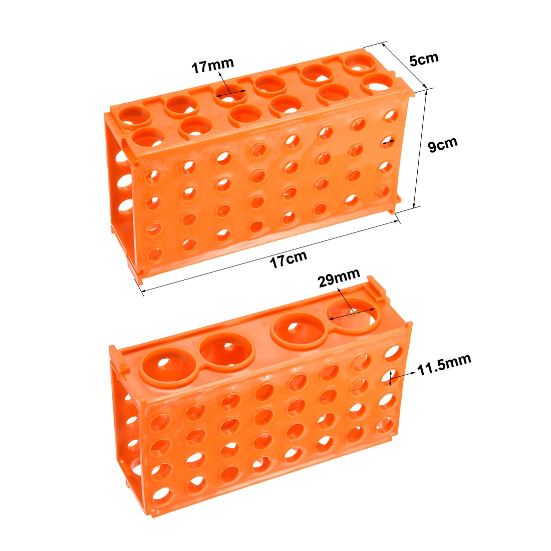 4 Way Tube Rack Polypropylene 80-Well Orange for 0.5ml 1.8ml, 10ml, 15ml, 50ml