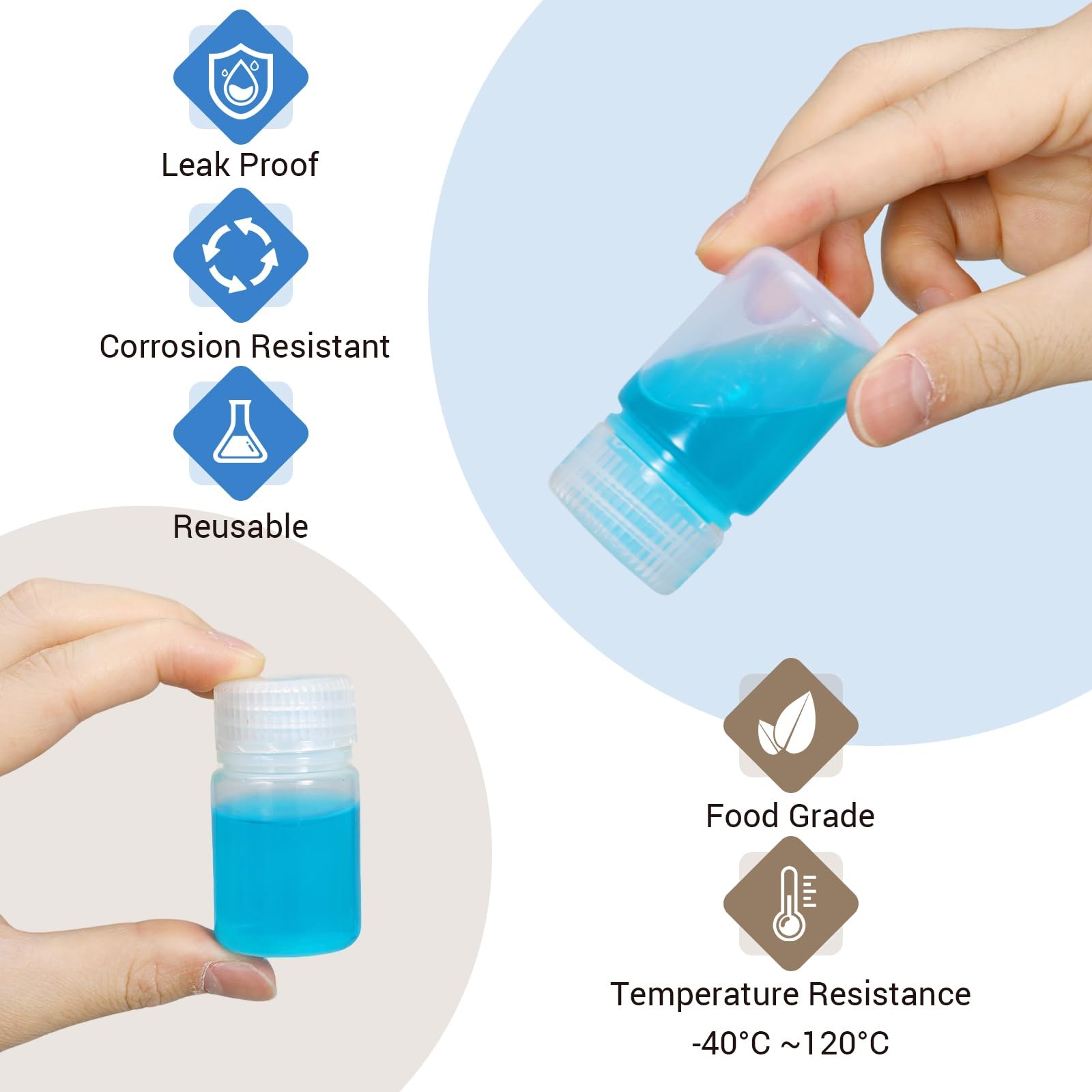 UMETASS 12 Pack 2oz Plastic Bottles with Lids – Wide Mouth 60ML, Transparent