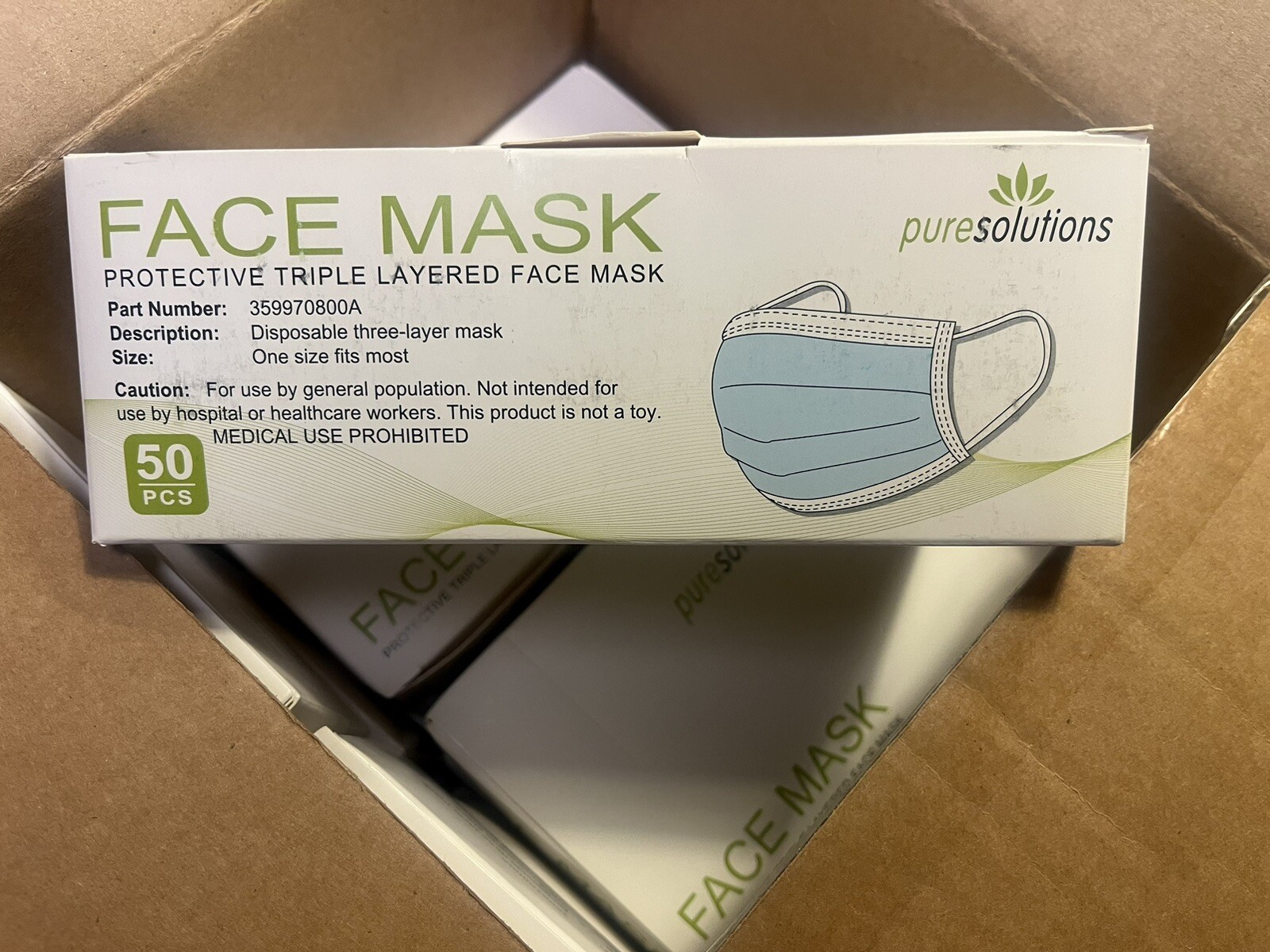 **SET OF 3** 150 PCS Disposable 3-Ply Face Masks New!
