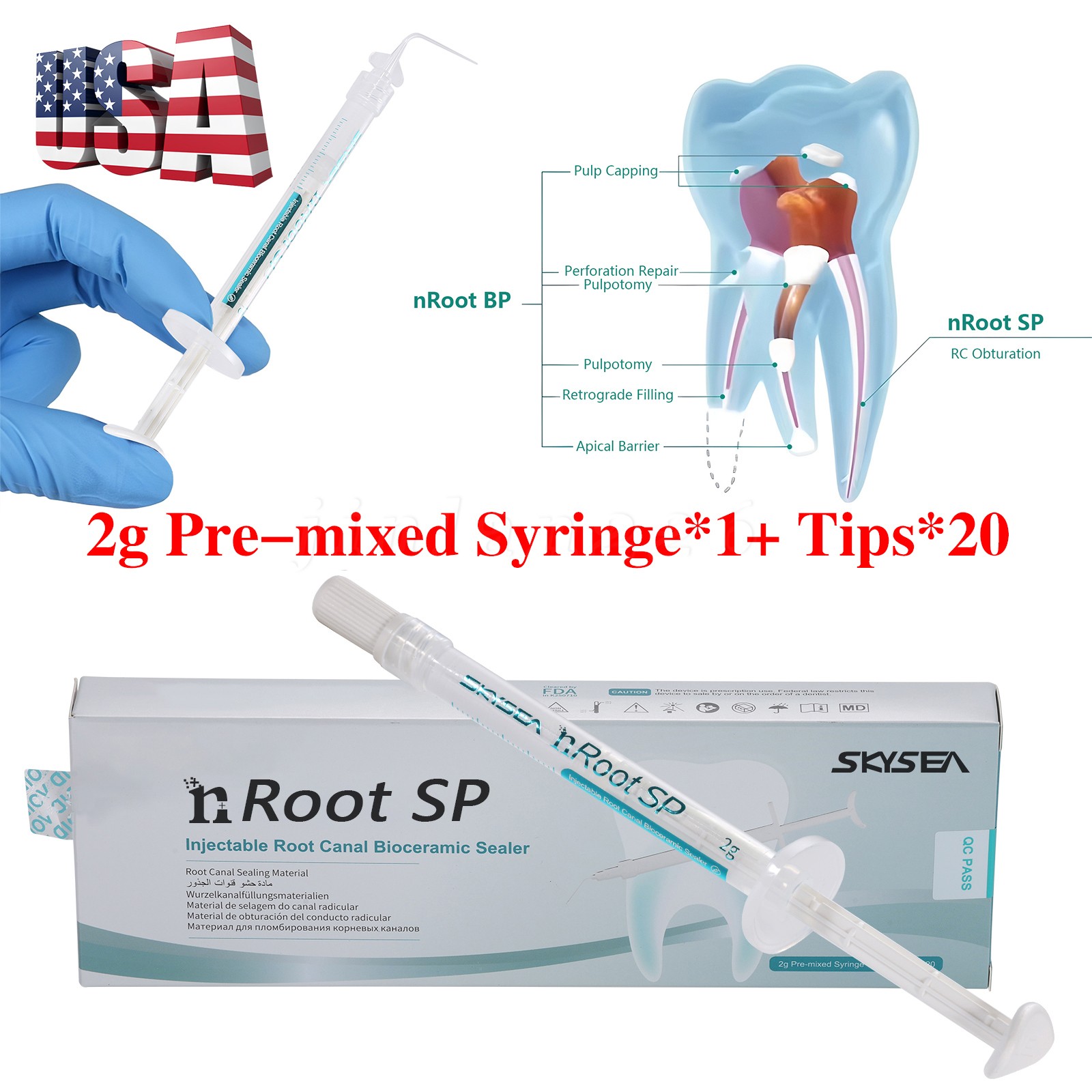 2g Dental Root canal bioceramic sealer/Repair Root Canal Endo Filling Cement SP