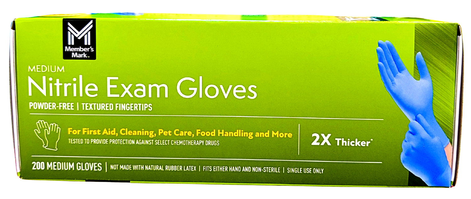 Member’s Mark Nitrile Exam Gloves Medium 200 Count