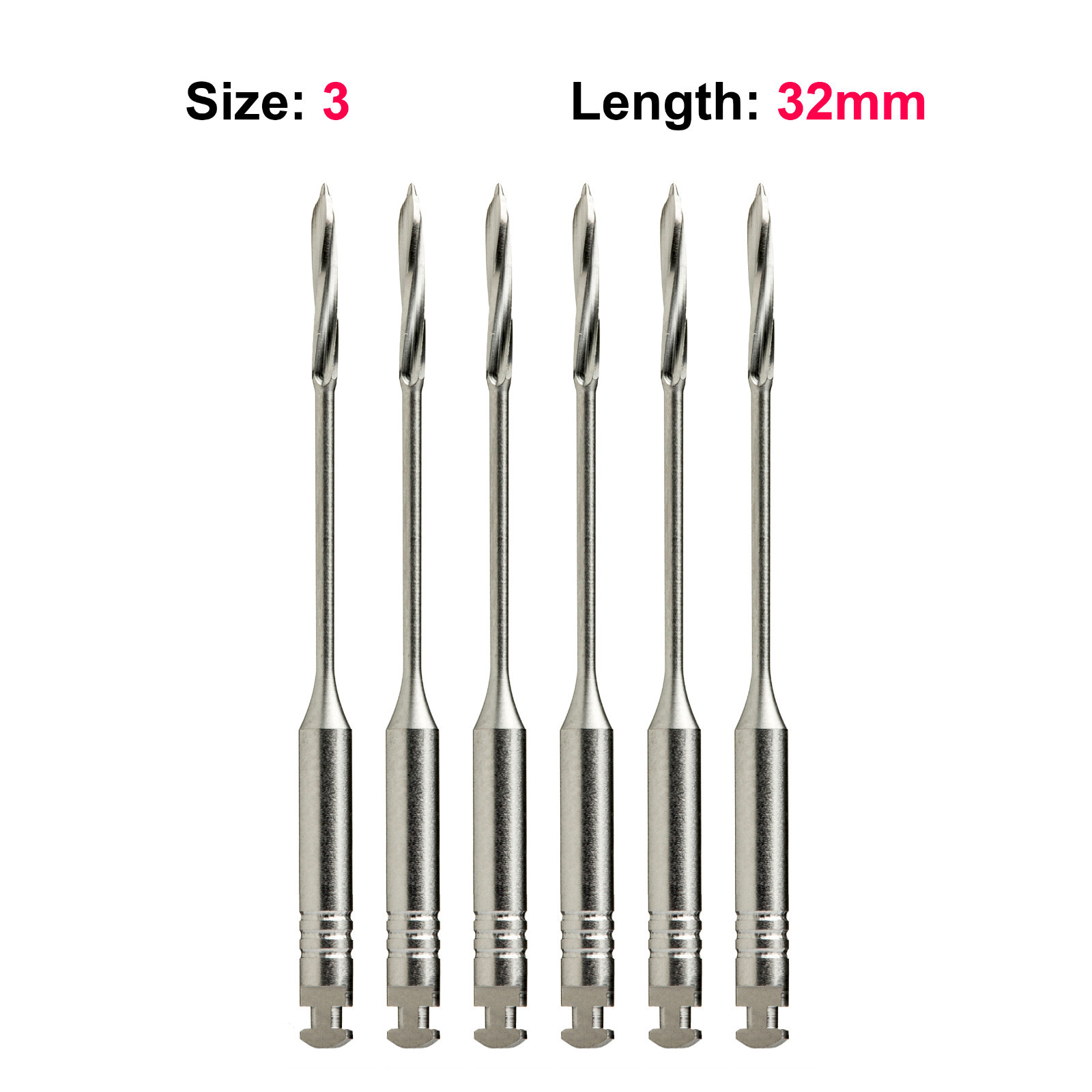 Peeso Reamers Endodontic DRILLS Drill #3 32mm 6/Pkg Top Quality