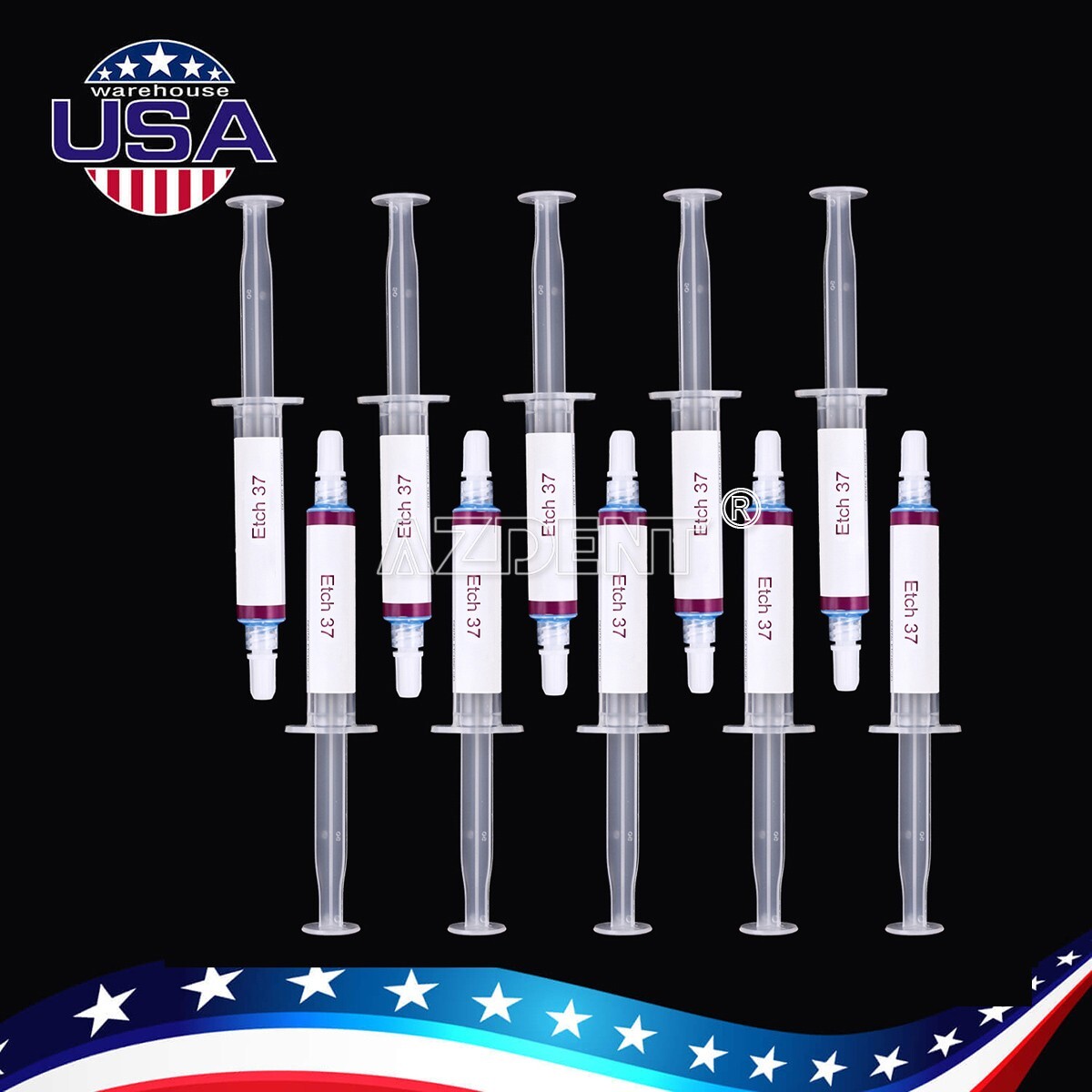 10Pcs Dental 37% Gel de Grabador de Ácido Fosfóric Compuesto F Esmalte y dentina