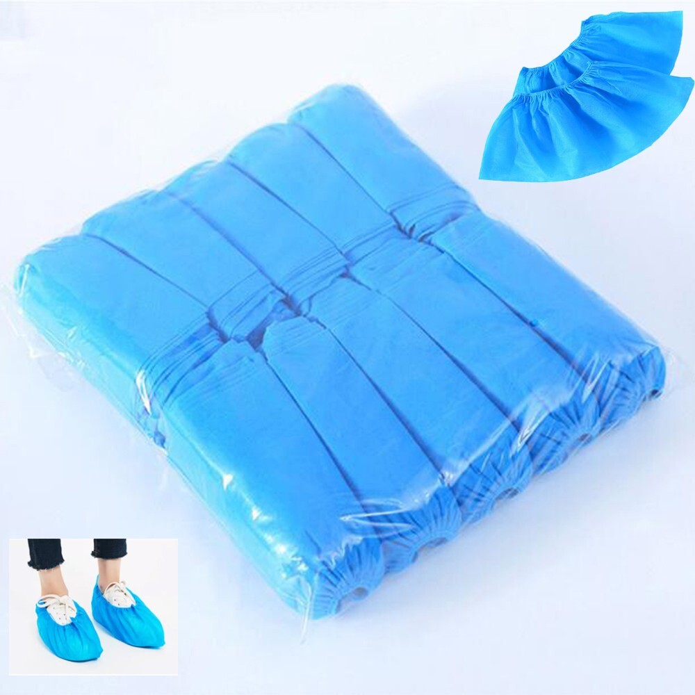 100pcs Disposable Non-woven Shoe Covers Indoors Office Blue Easy Shoe Covers