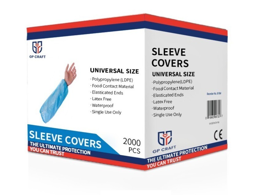 200 Pcs Disposable Protective Arm Sleeves Blue Non Woven Dust Proof Covers