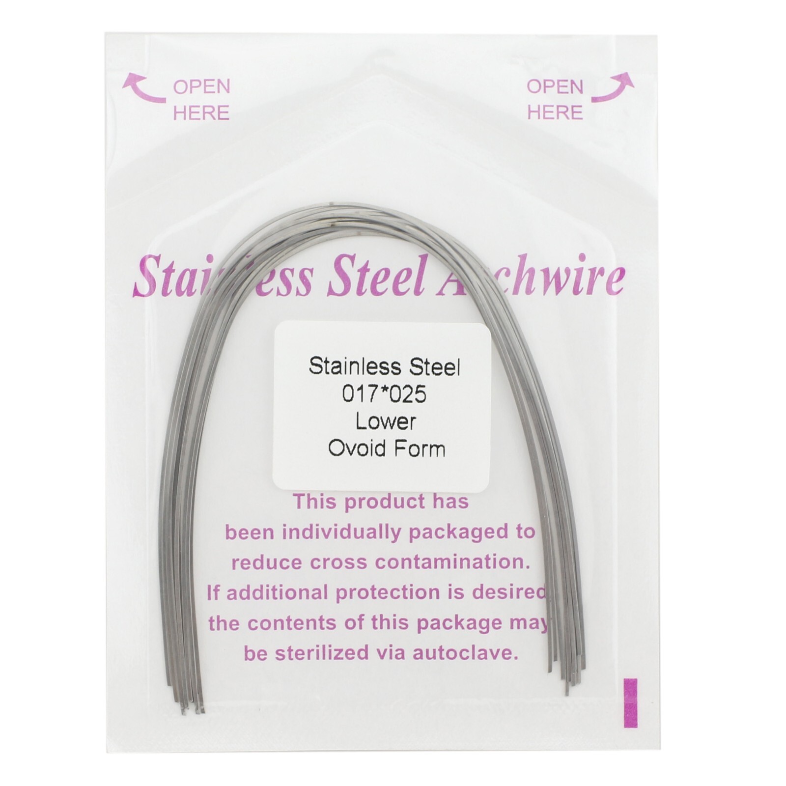 Dental Orthodontic Arch Wire Rectangular Ovoid Stainless Steel 16×16 17×25 18×25
