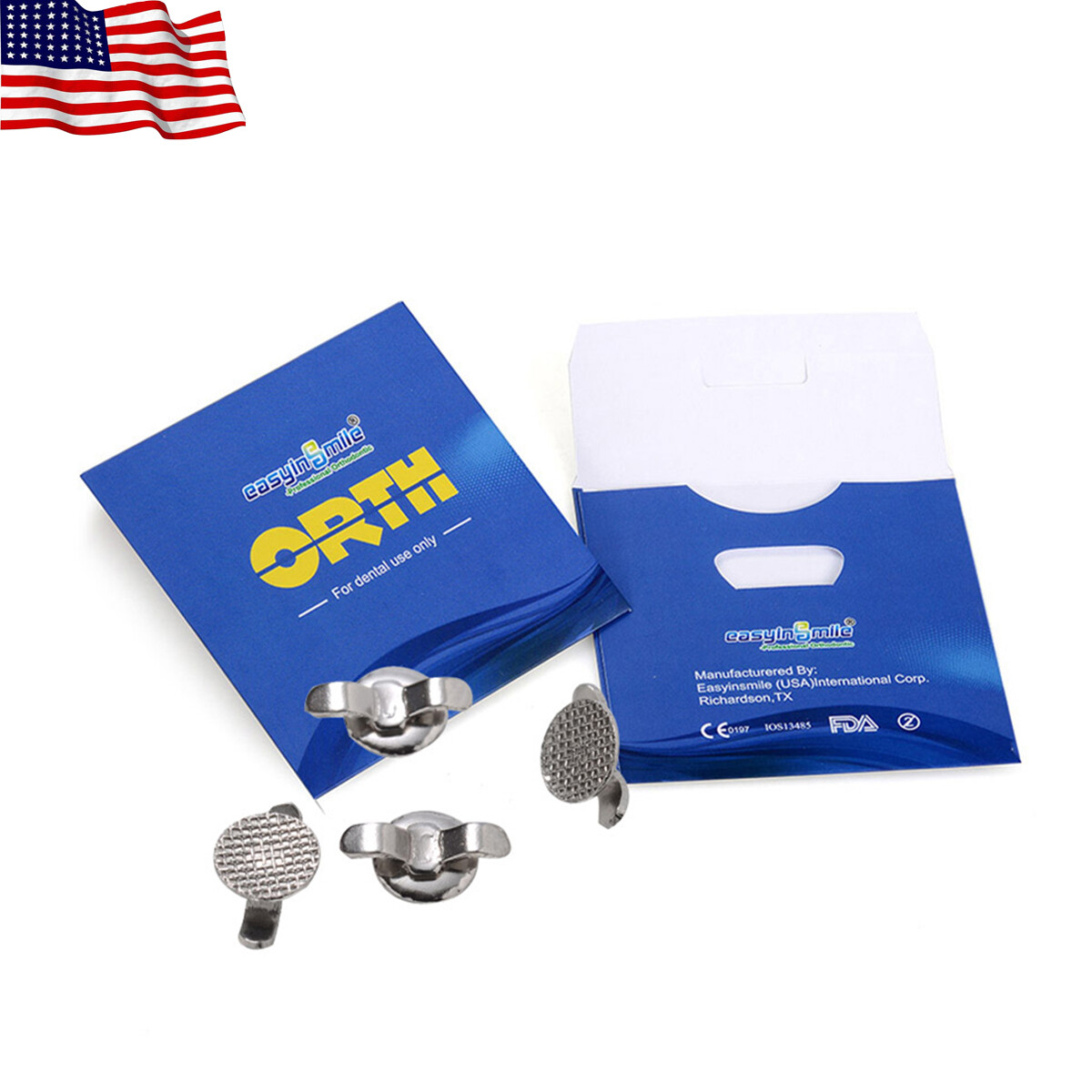 10Pc Dental Orthodontic Lingual Buttons Round MIM Mesh Base Bondable EASYINSMILE