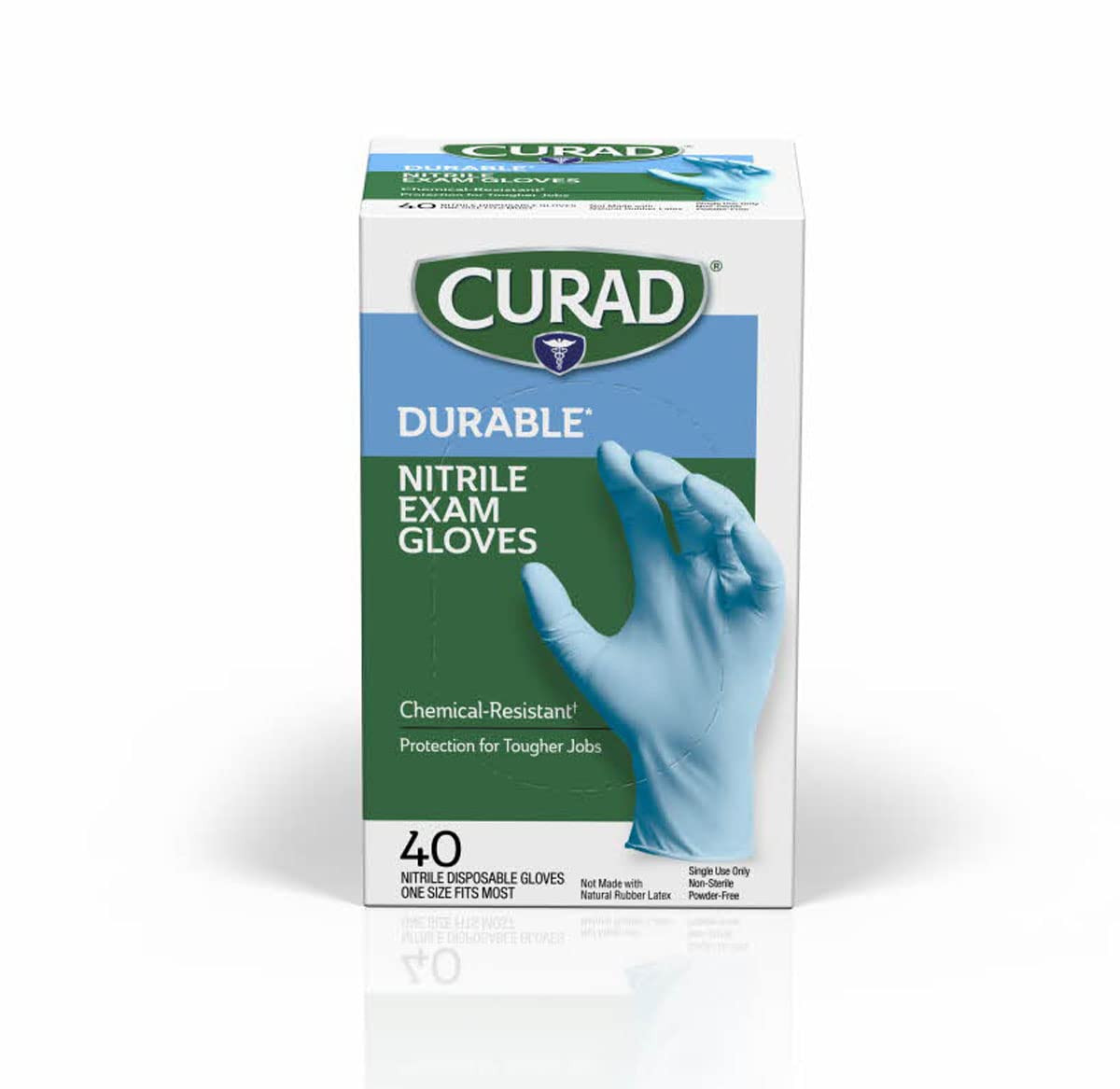Nitrile Exam Gloves, Durable, Powder Free, Chemical Resistant, One Size Fits Mos
