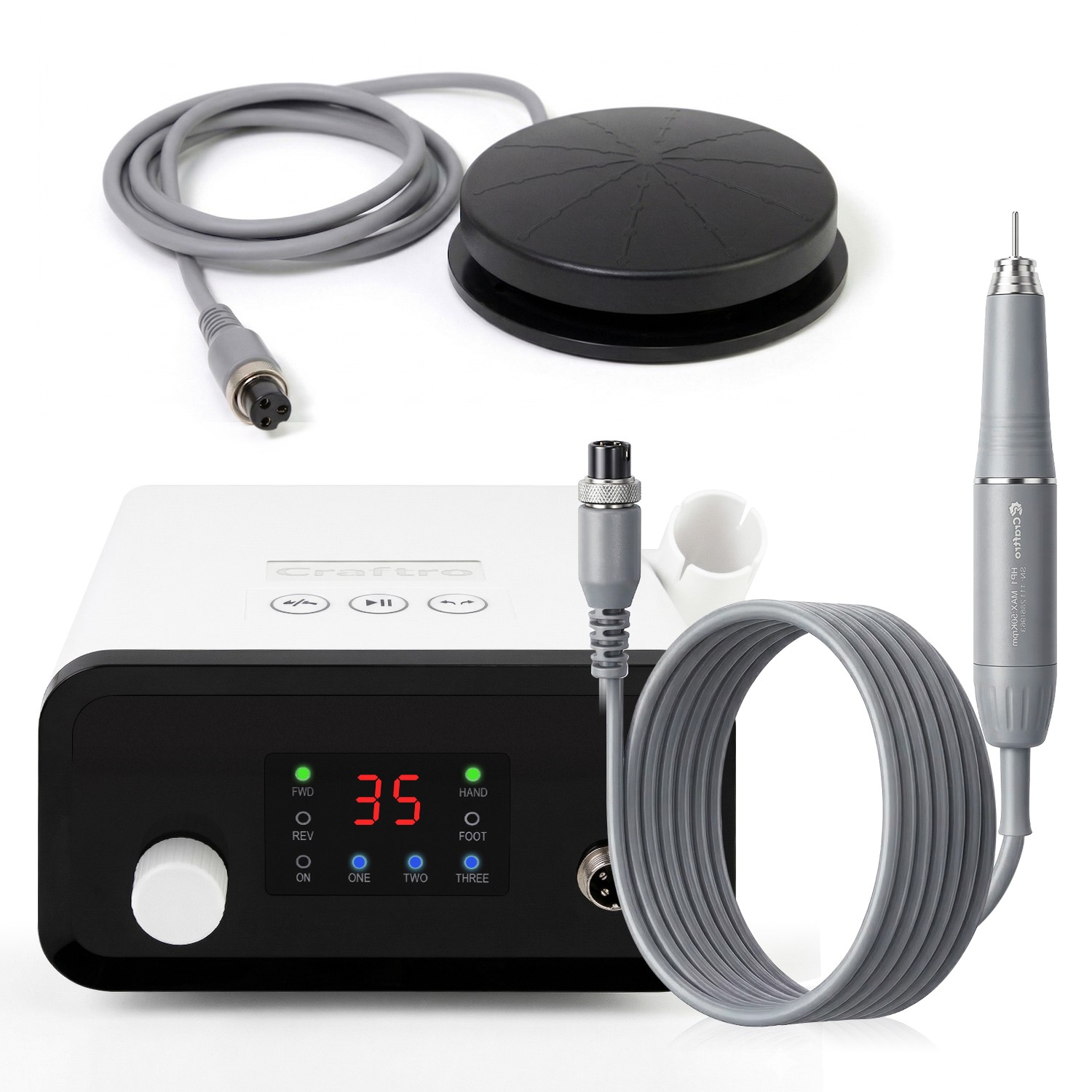 VK-MM2 Dental Lab Micromotor Polishing Unit 50K RPM Cord Handpiece + Foot Pedal