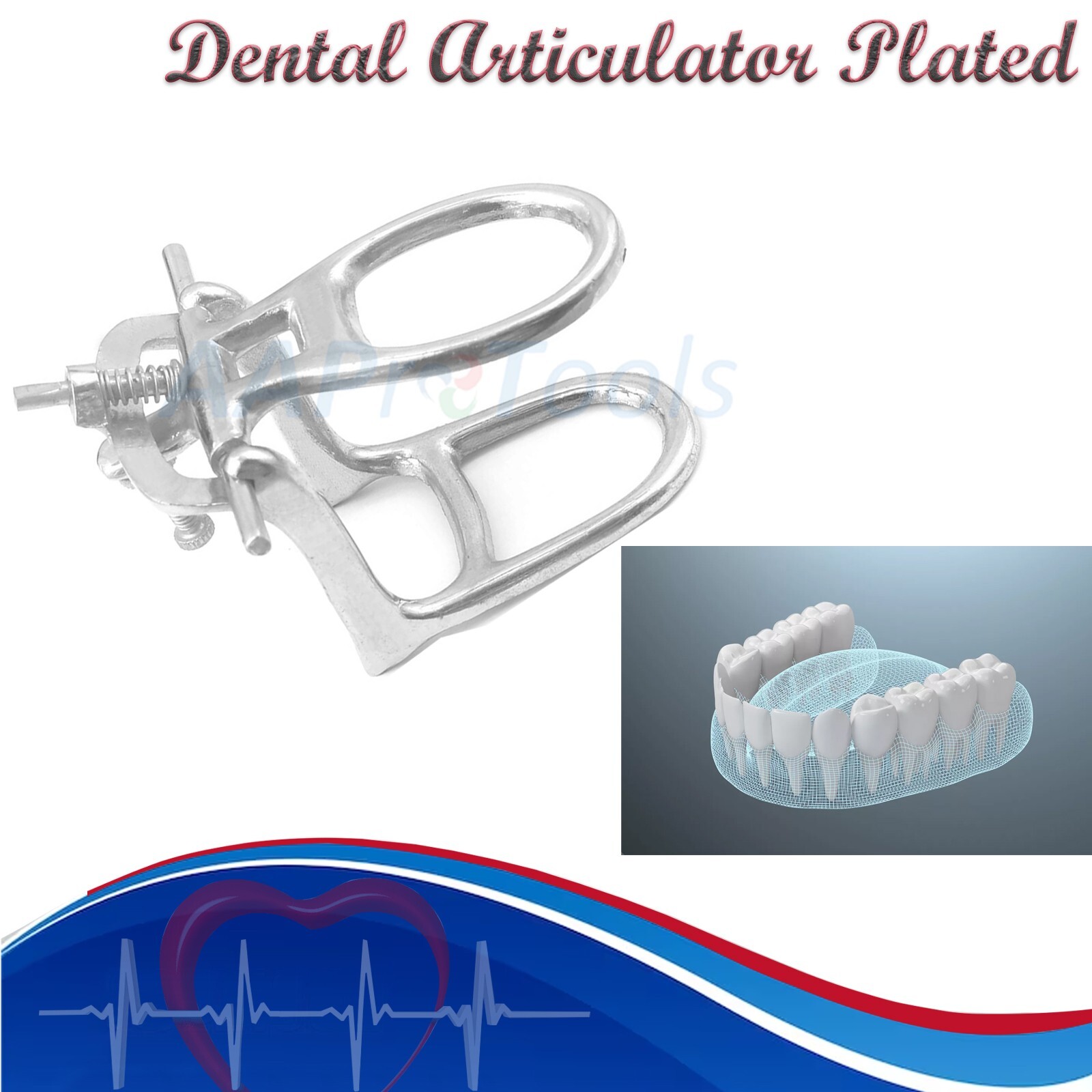 10 Dental Lab Articulator Chrome Plated High Arch Denture Adjustable Device Easy