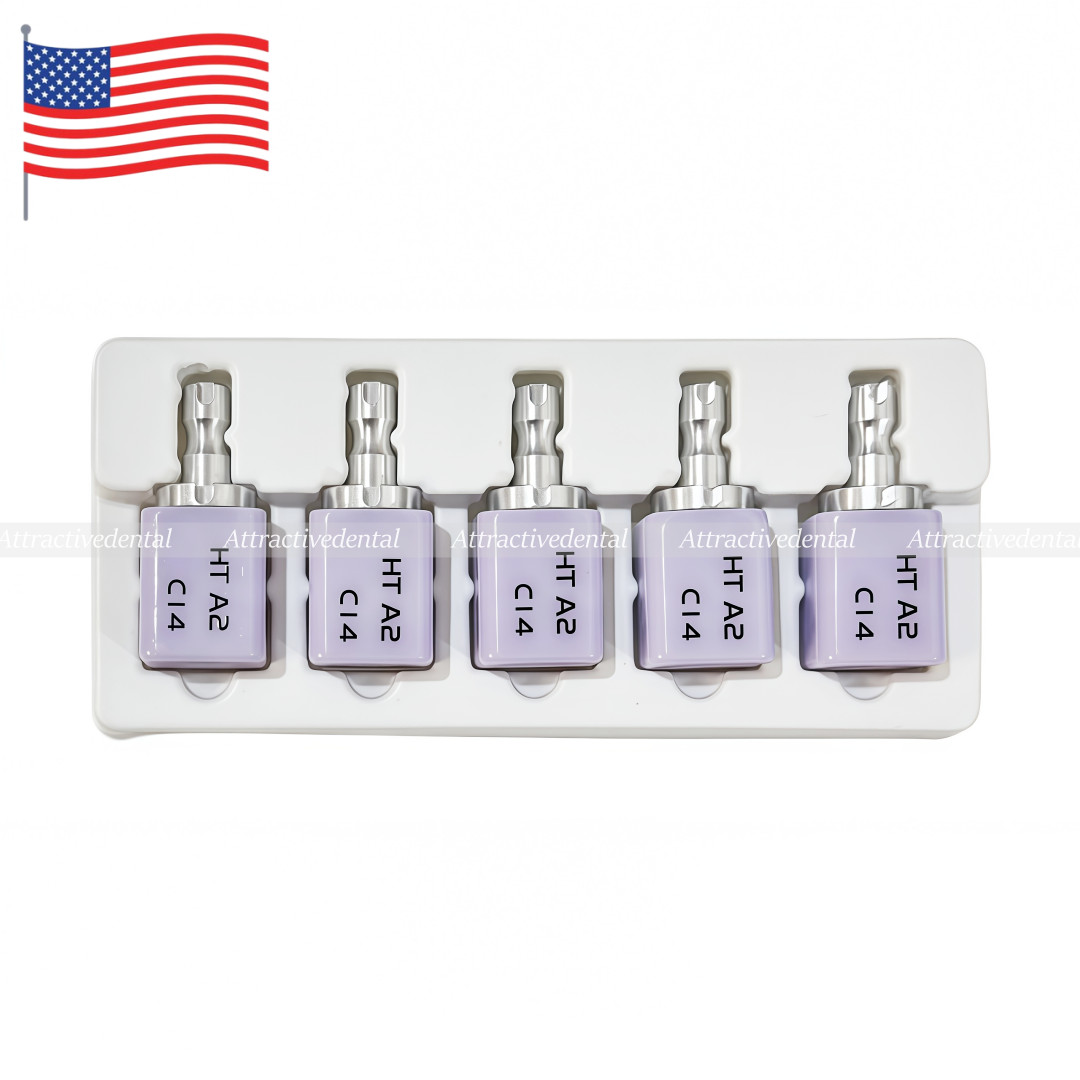 5Pcs Dental CAD CAM C14 Block HT/LT Blocks Glass Ceramic Lithium Disilicate USA