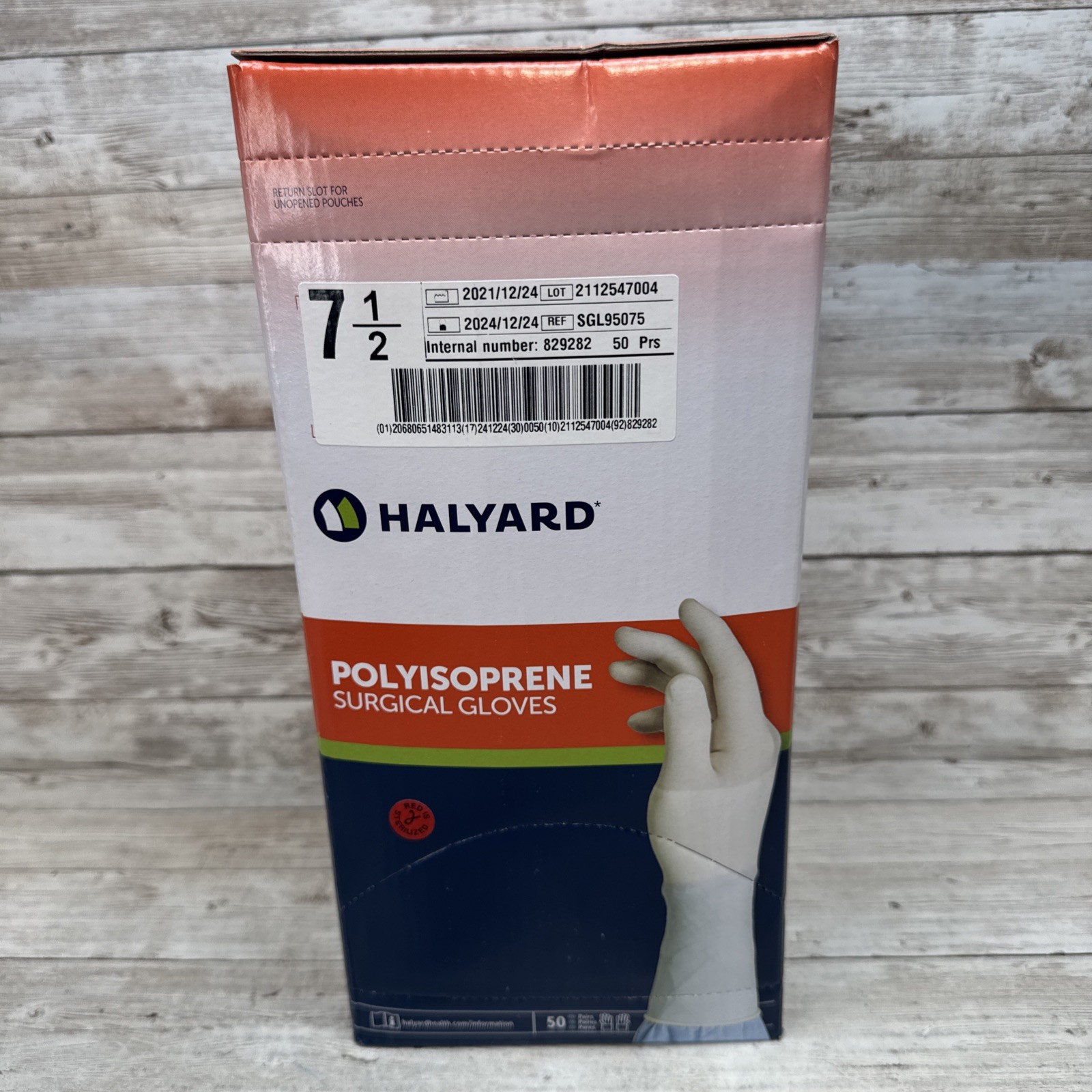 HALYARD Polyisoprene Surgical Gloves Size: 7.5 *1 Case 200 Pair* *See Date*12-24